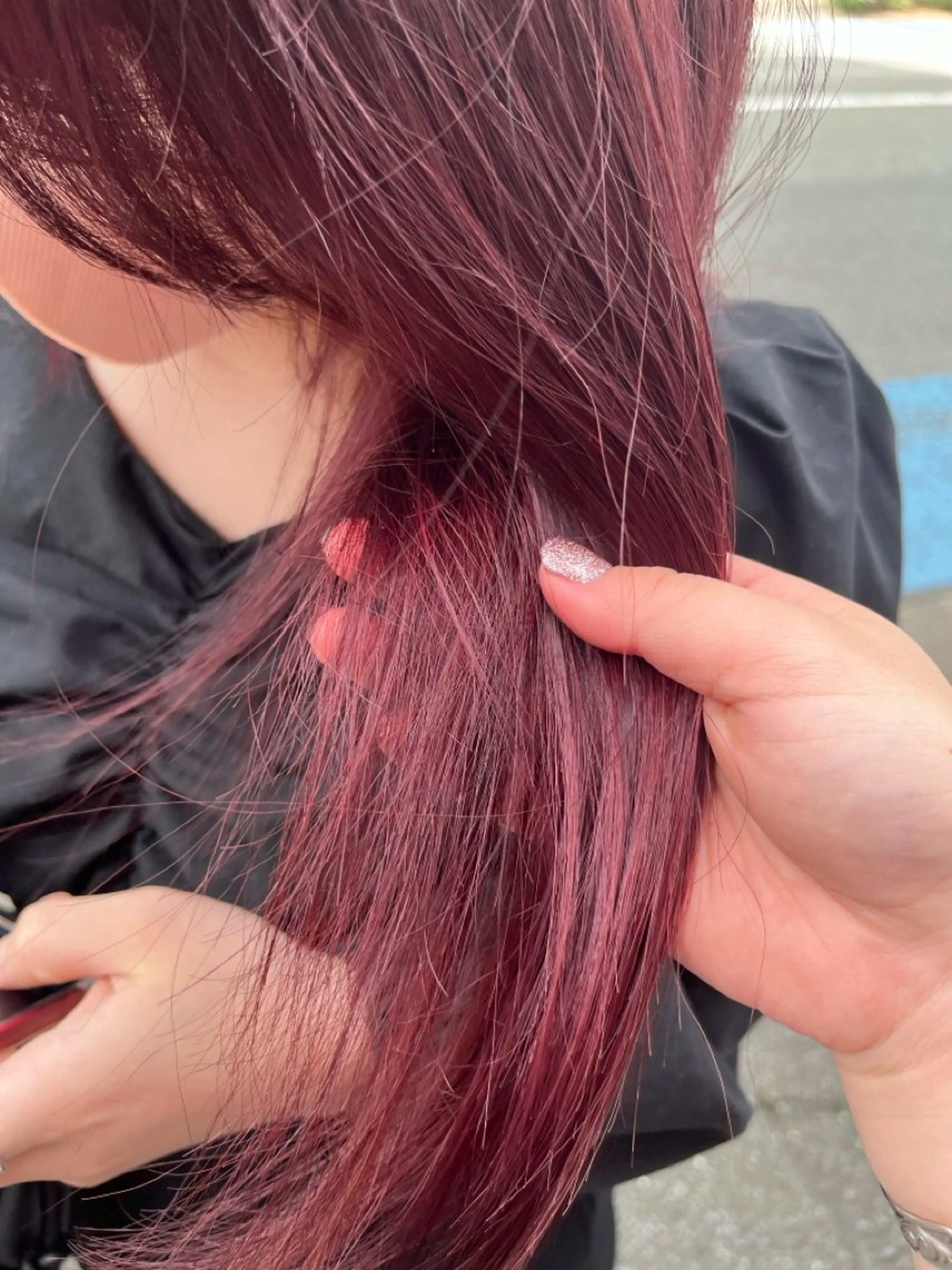 ロング トリートメント ヘアカラー 透明感カラー /ブリーチ/髪質改善のヘアスタイル