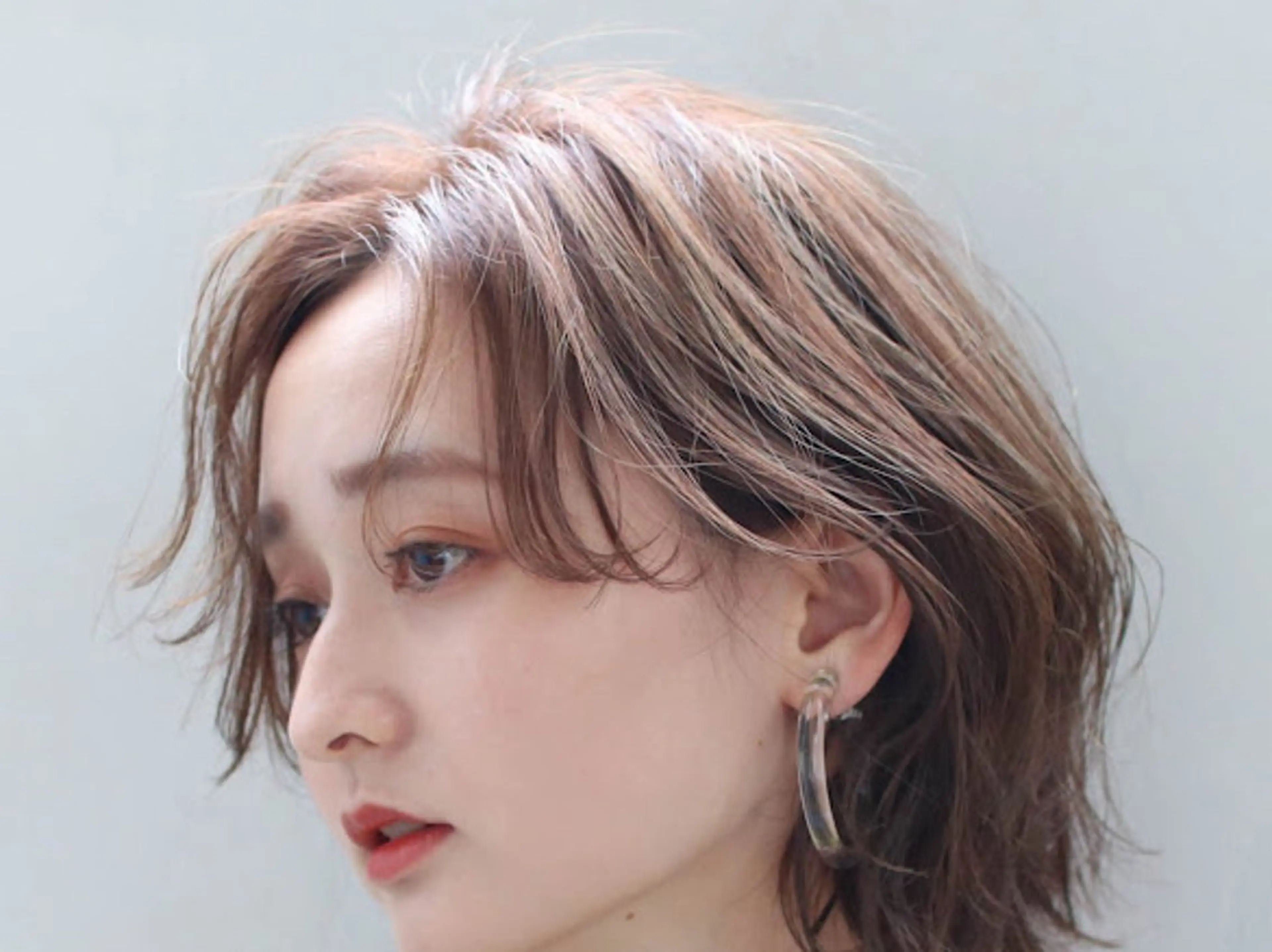 ショート 切りっぱなしボブ× 透明感カラー 原田のヘアスタイル