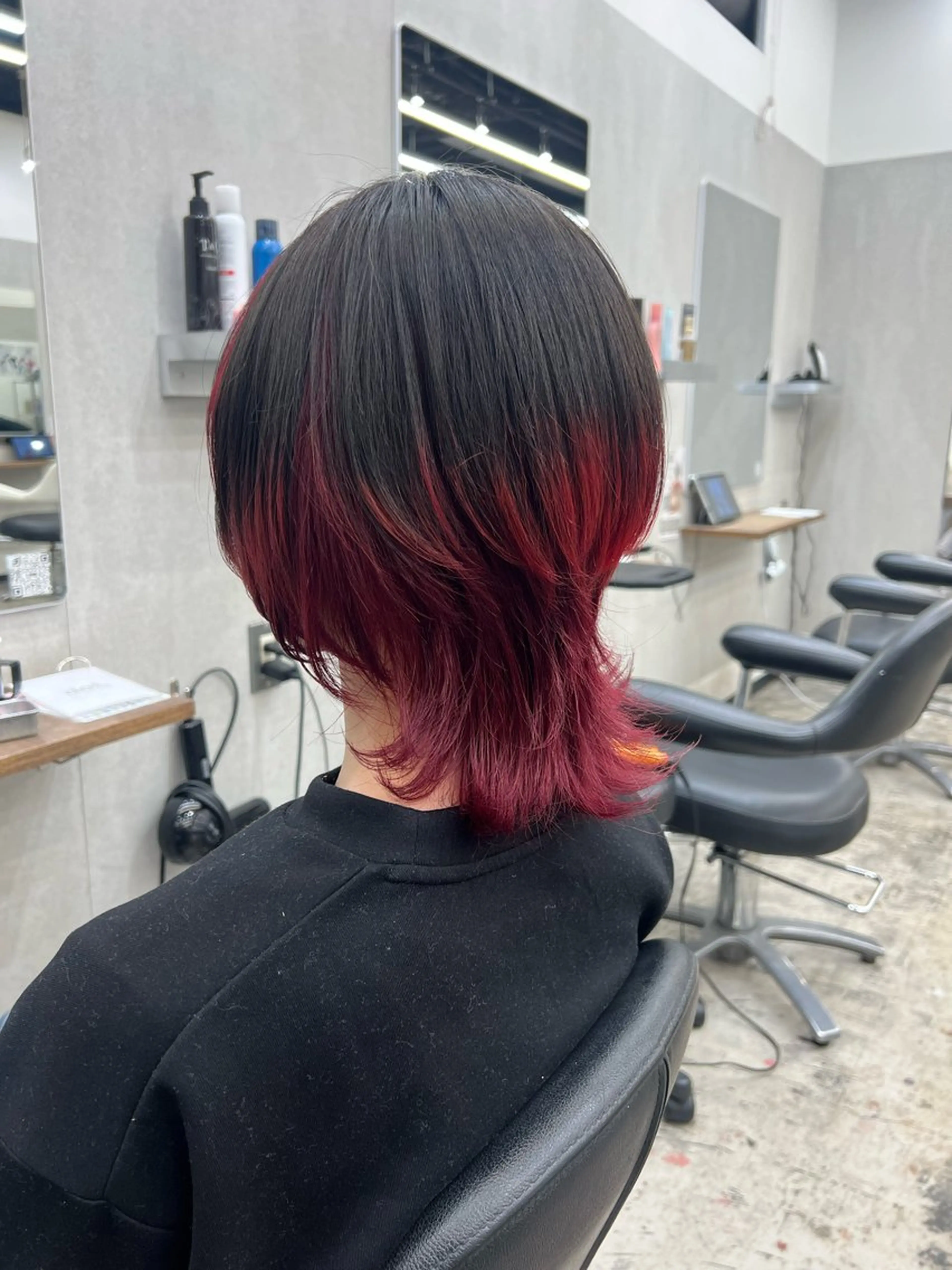 ミディアム カラー カット ヘアカラー ウルフ🐺/ボブ ハイトーン🌈/増田のヘアスタイル