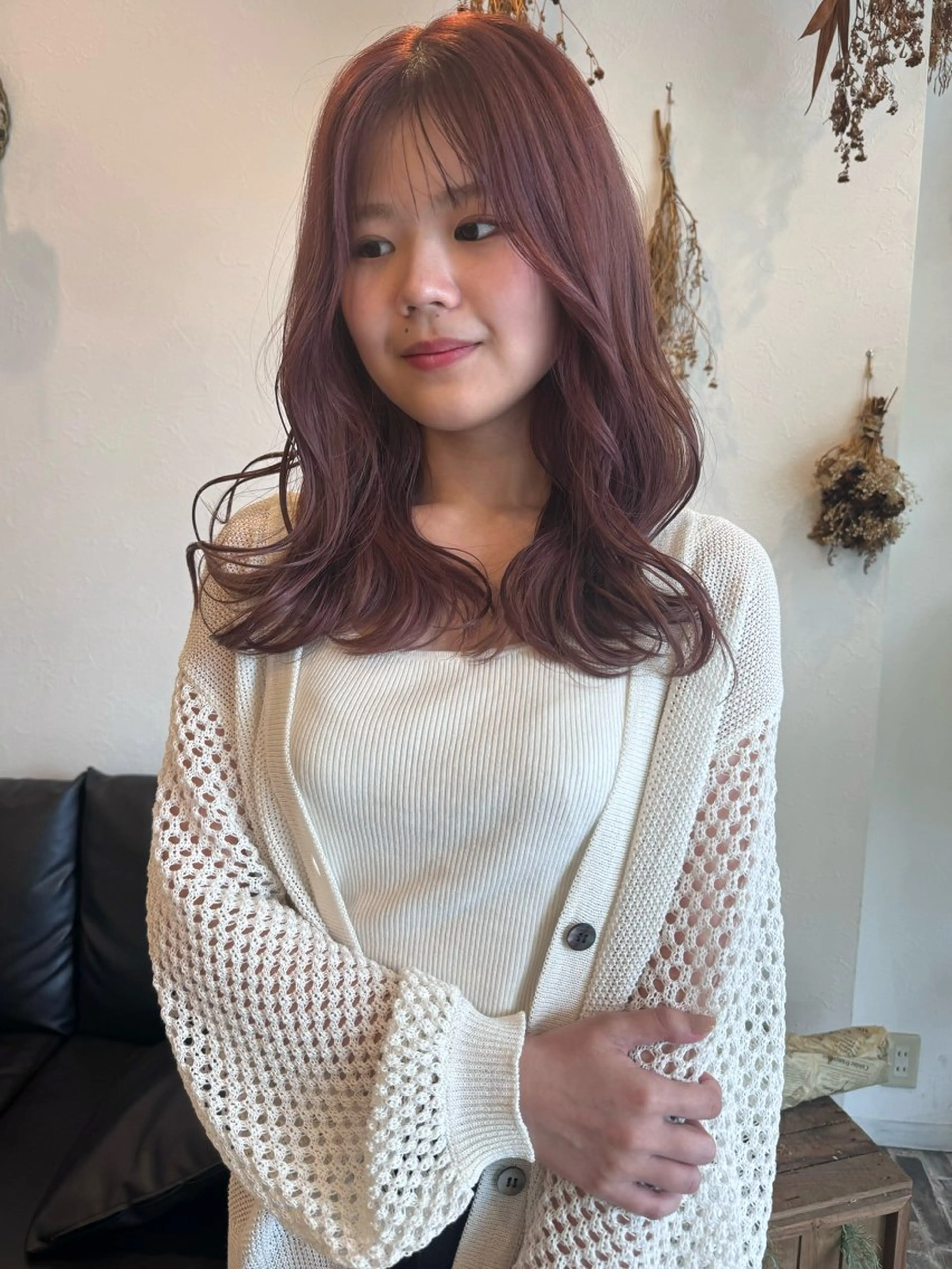 セミロング カラー ベージュカラー ピンクカラー ピンクベージュ ヘアカラー m ā l o.🌷 サカモトマイコのヘアスタイル