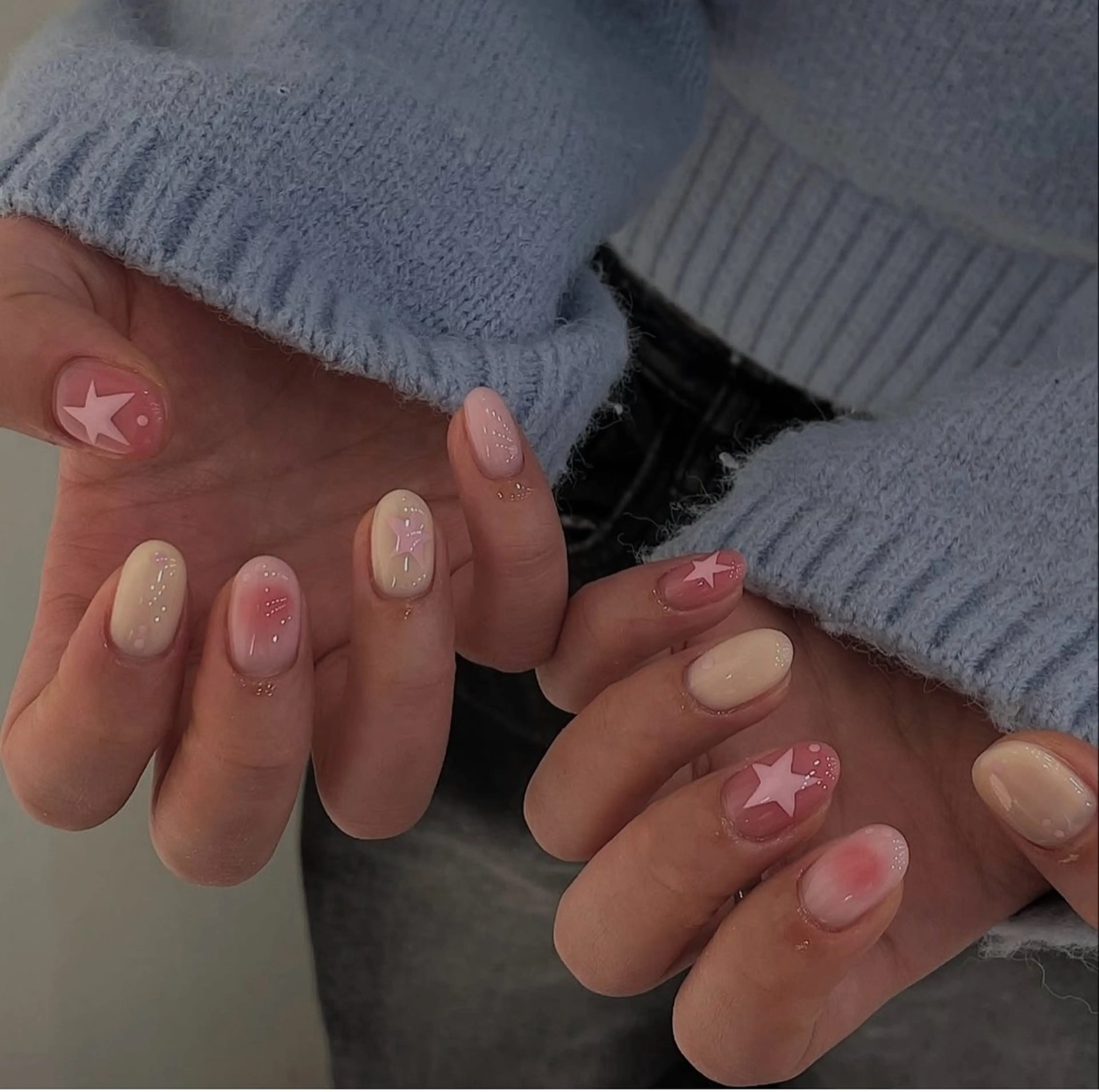 ネイル 韓国ネイル 持ち込み ニュアンスネイル ネイルチップ ハンドネイル TABI ANA.CHUOのネイルデザイン