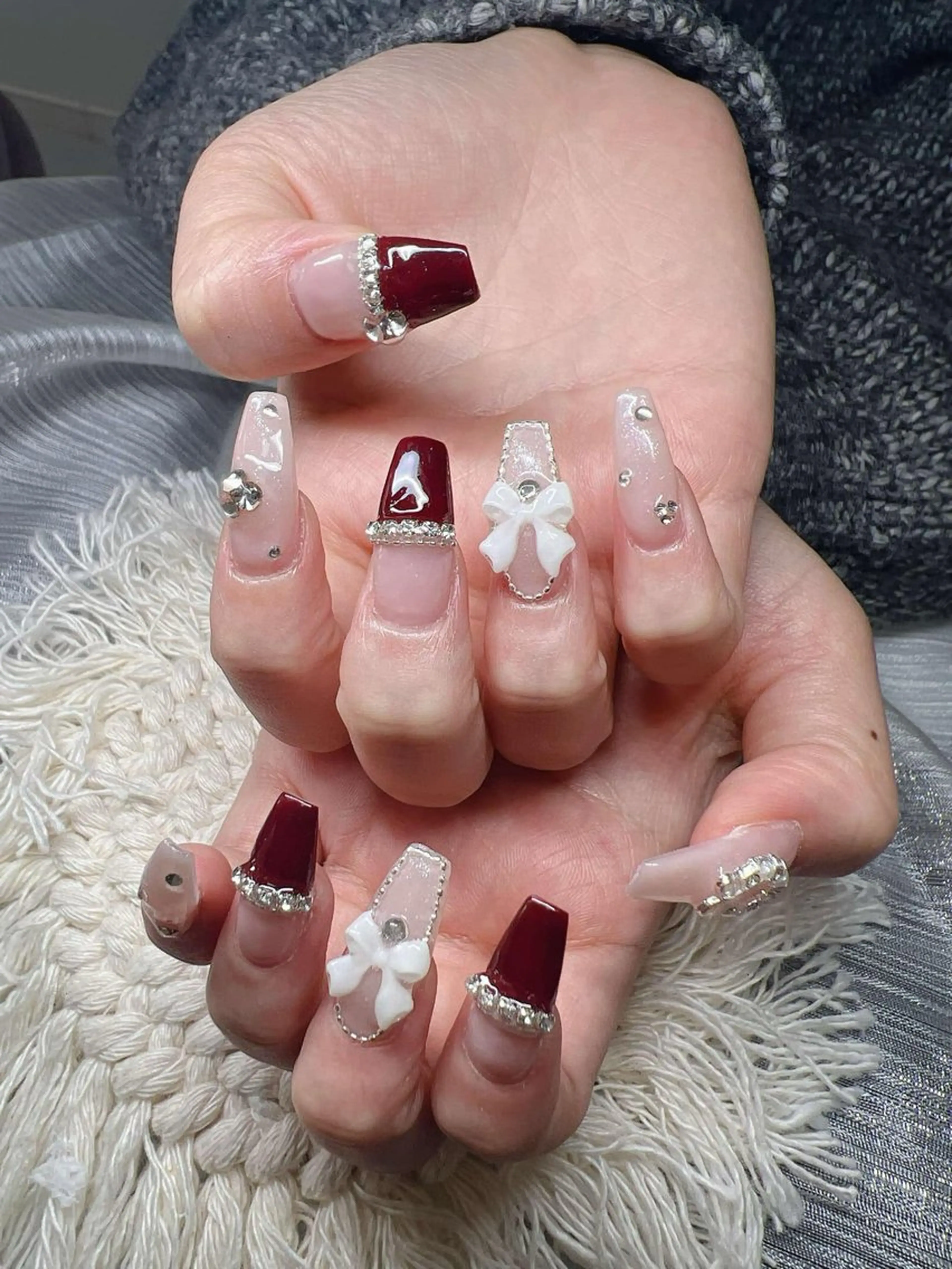 ネイル オーロラネイル チークネイル 長さ出し フットネイル フレンチネイル Lee Nails チップ長さだし専門店のネイルデザイン