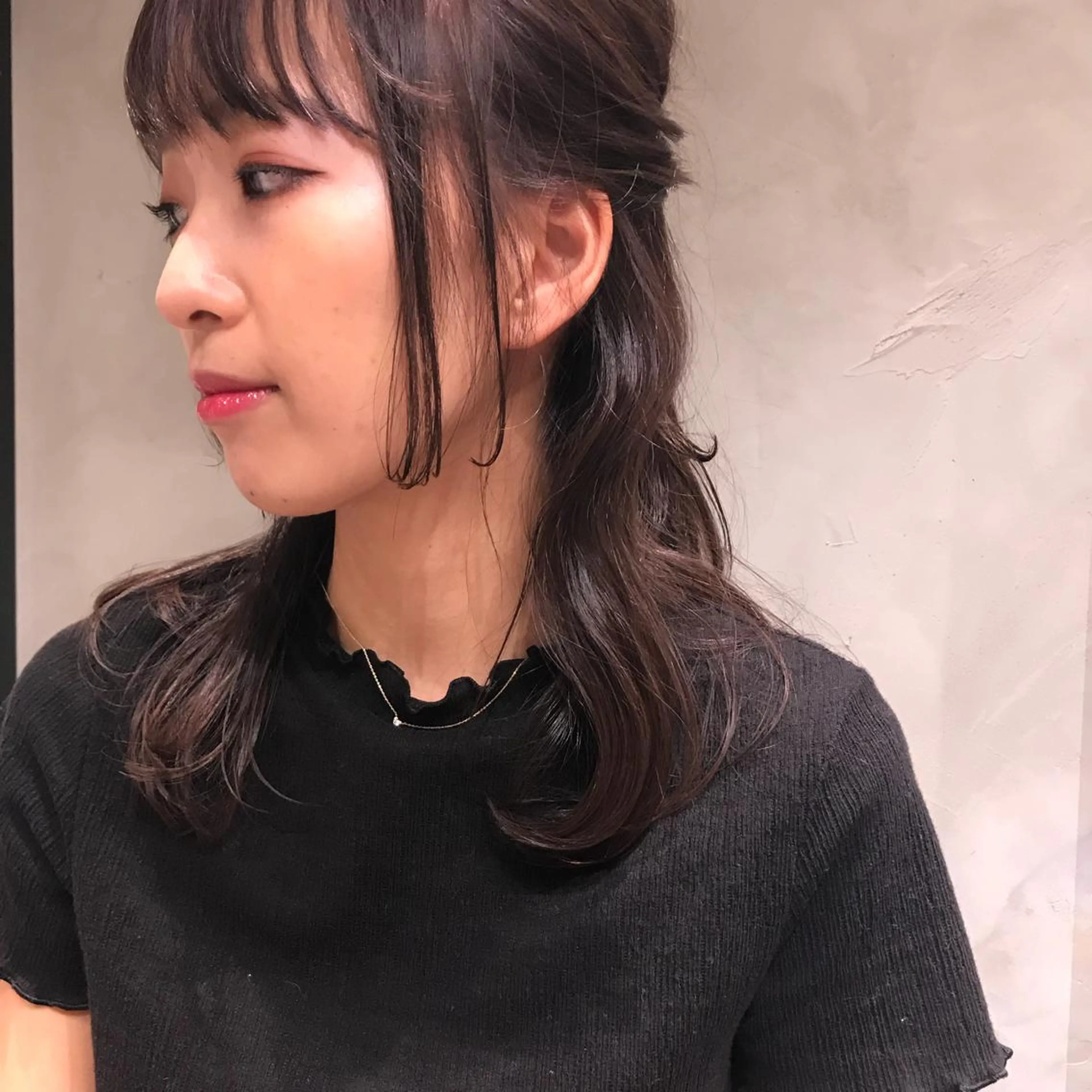 ミディアム カラー ブラウンカラー ピンクカラー ピンクブラウン 柔らかブラウン/顔周 りレイヤー♡ユウシのヘアスタイル