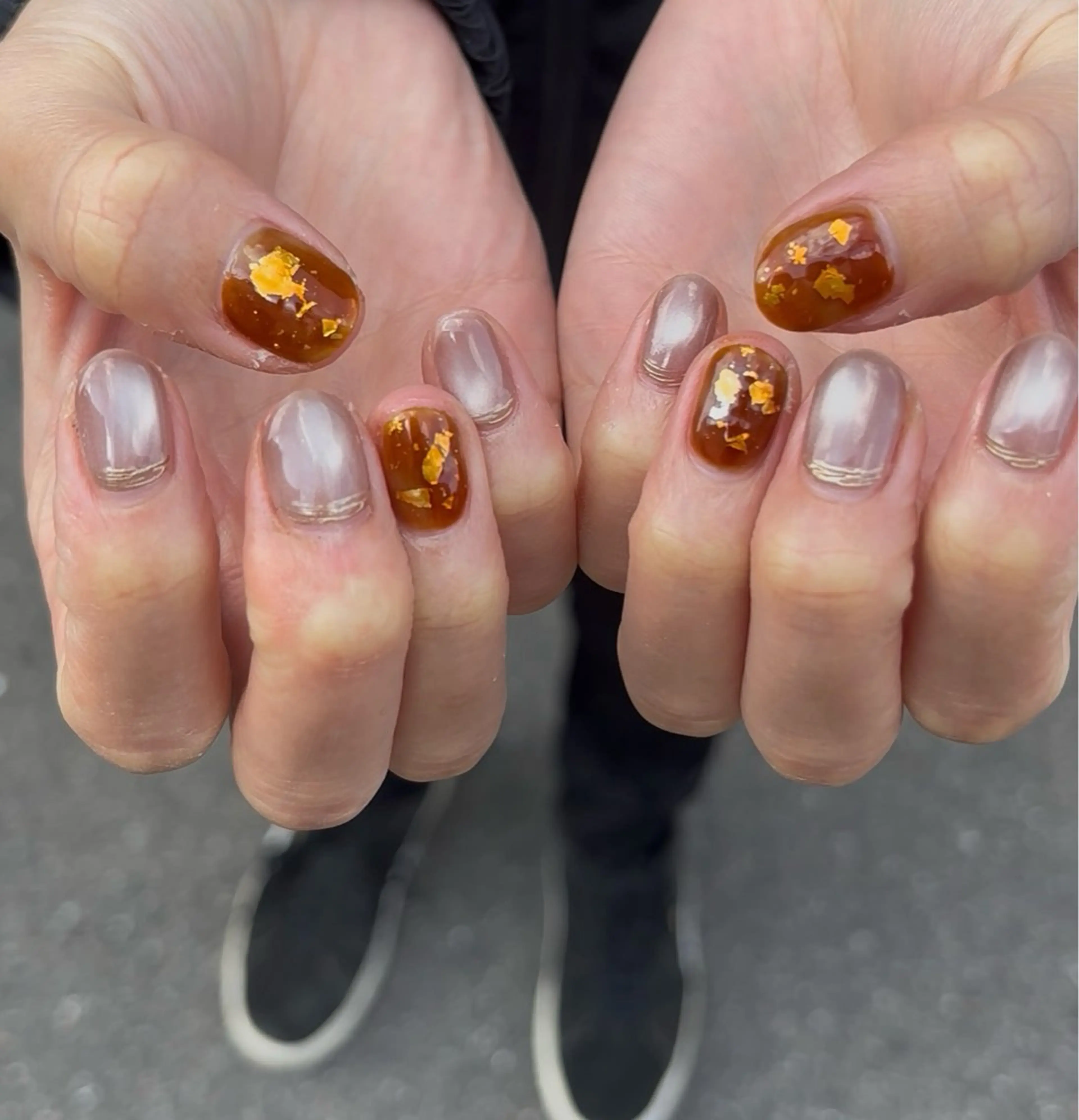 ネイル べっ甲ネイル 大東市ネイルサロン 【KYURA】ｷｭﾗのネイルデザイン