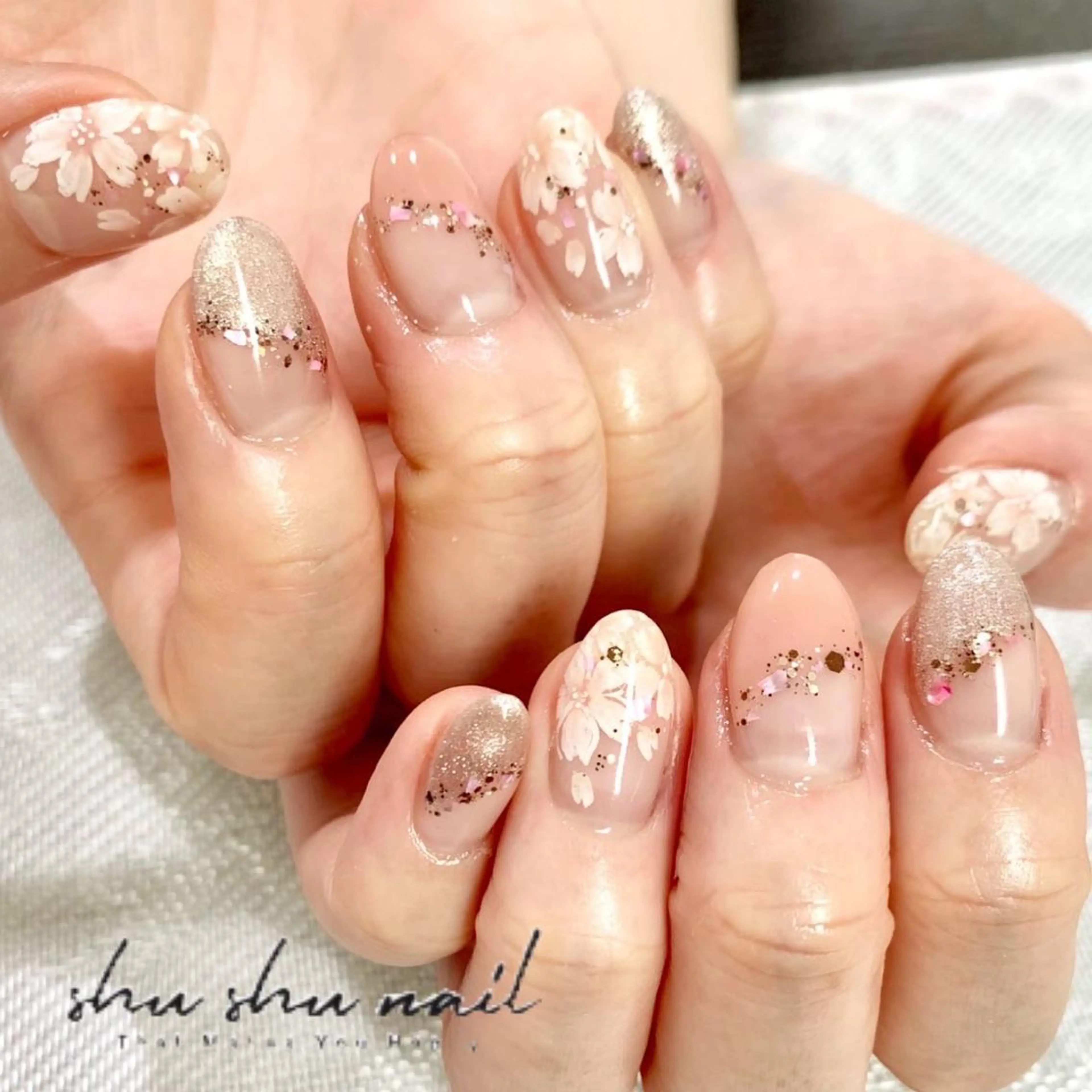 ネイル 桜ネイル shushunail所属・和田 周子のネイルデザイン