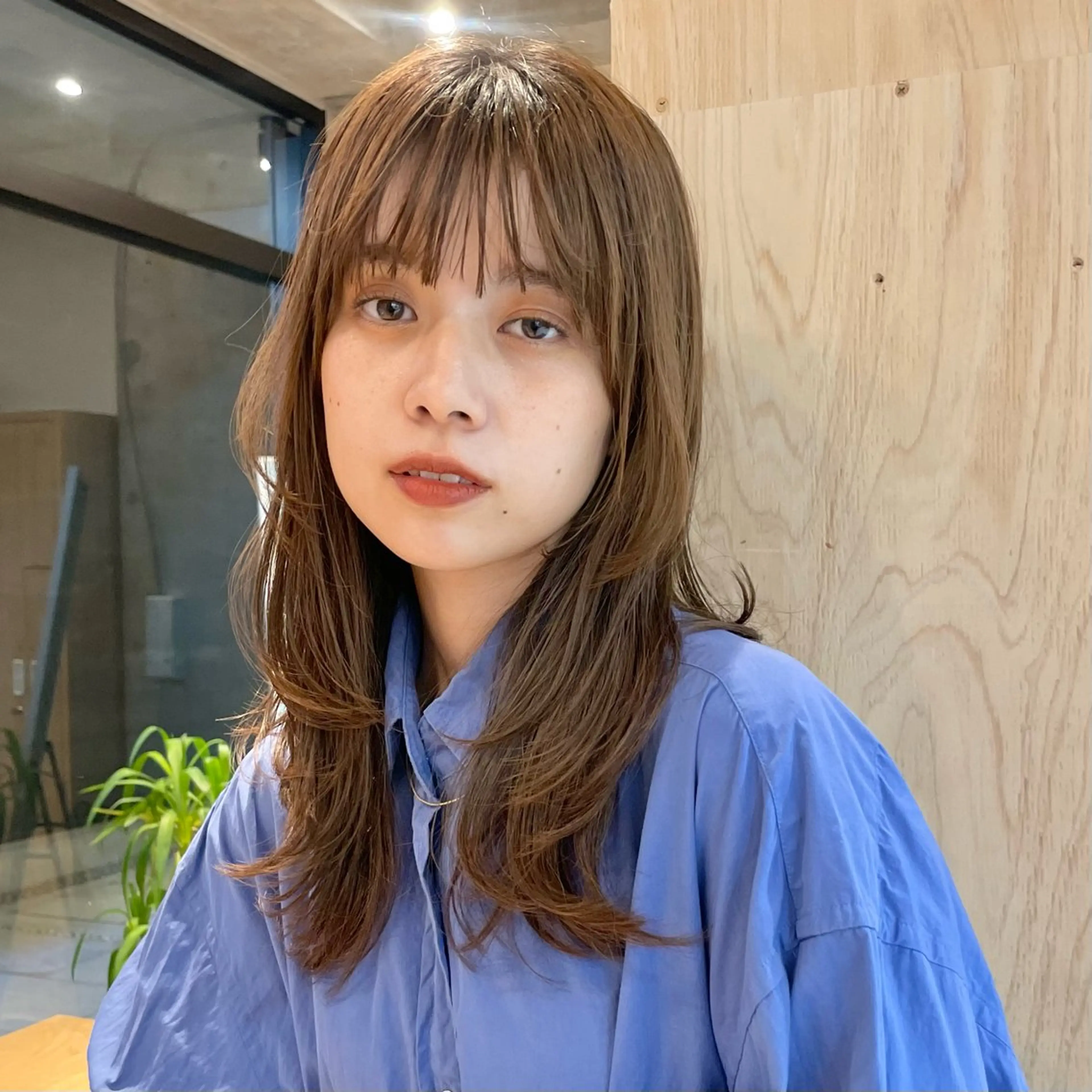 ミディアム ヘアカラー トリートメント 似合わせ/ベージュ /レイヤー/りほ🤍のヘアスタイル