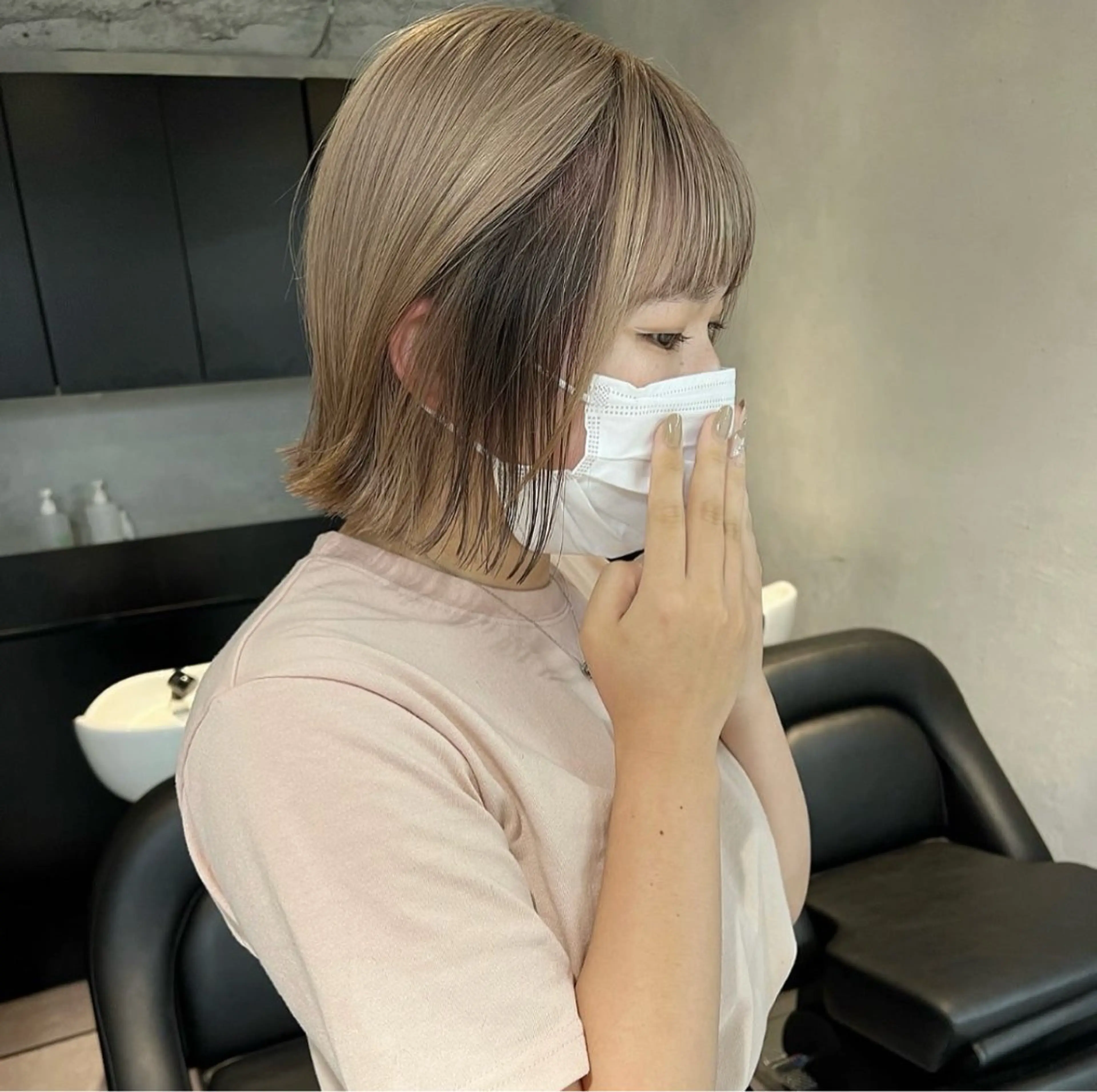 セミロング カラー カラー特化/ブリーチ 梅田中崎町/あかりのヘアスタイル