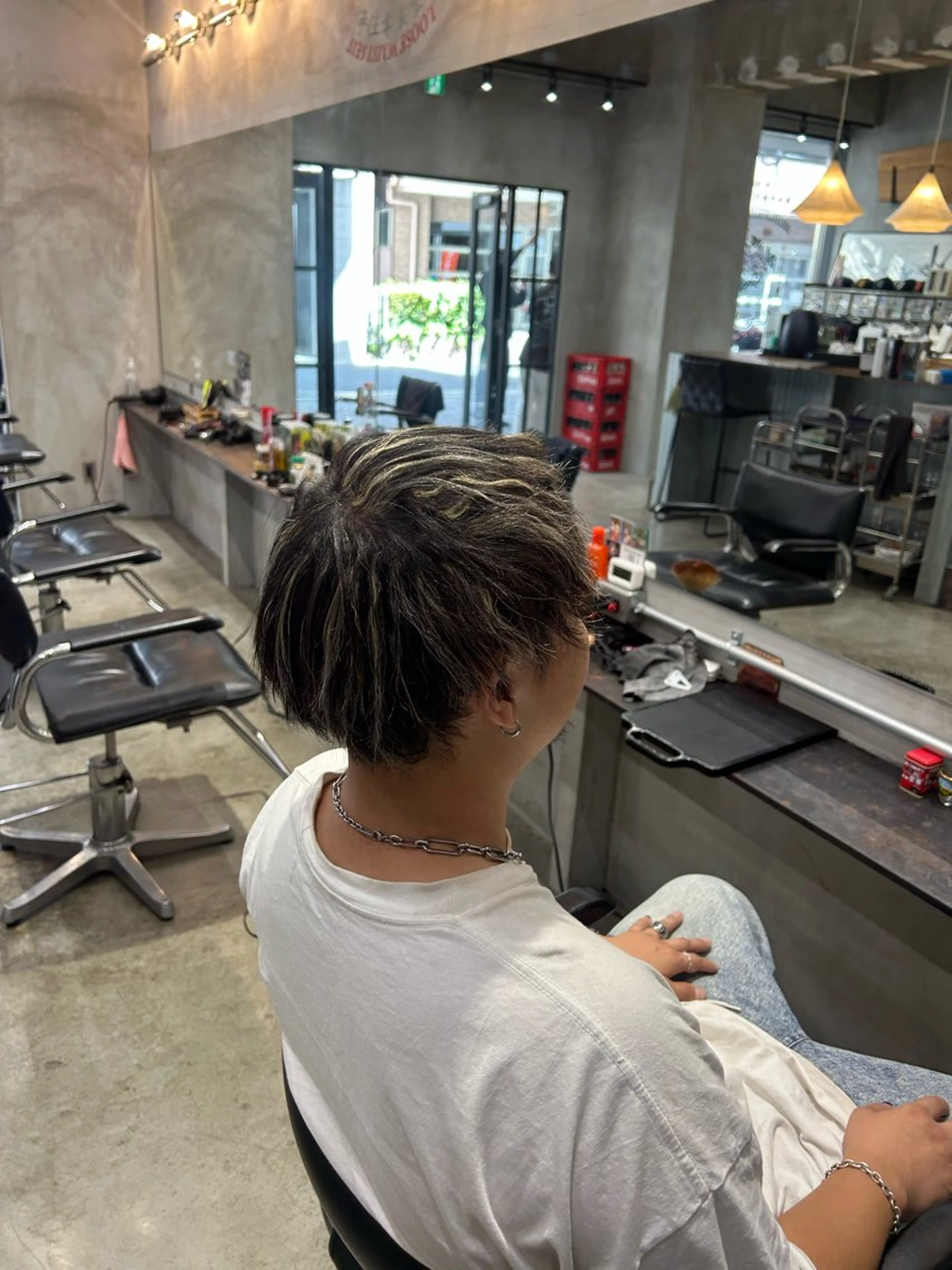 ミディアム メンズ メンズハイライト ハイライト 【明大前フェード/ メンズパーマ/岳】のヘアスタイル