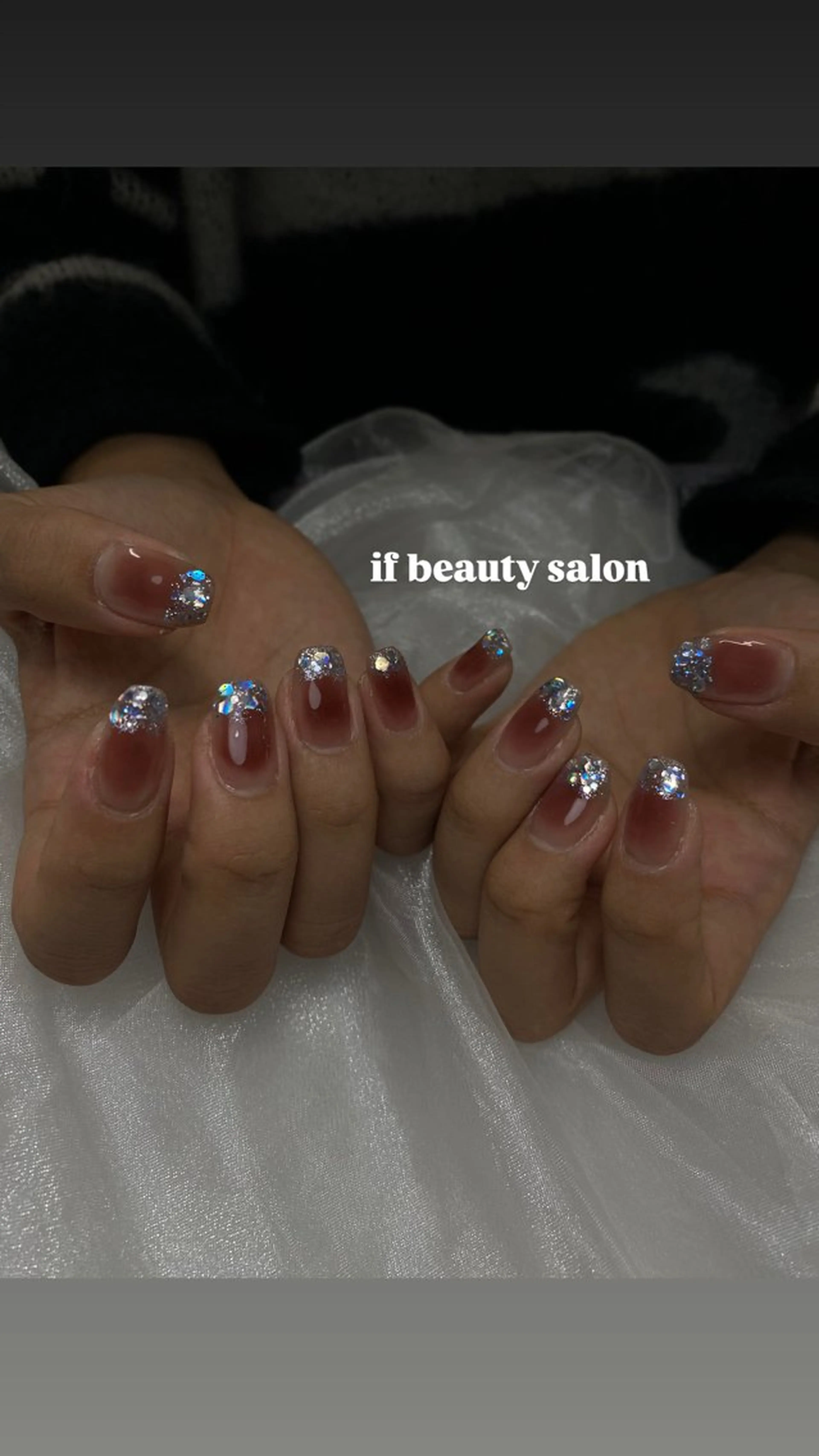 ネイル フレンチネイル ガラスフレンチ イフビューティ Yuimiのネイルデザイン