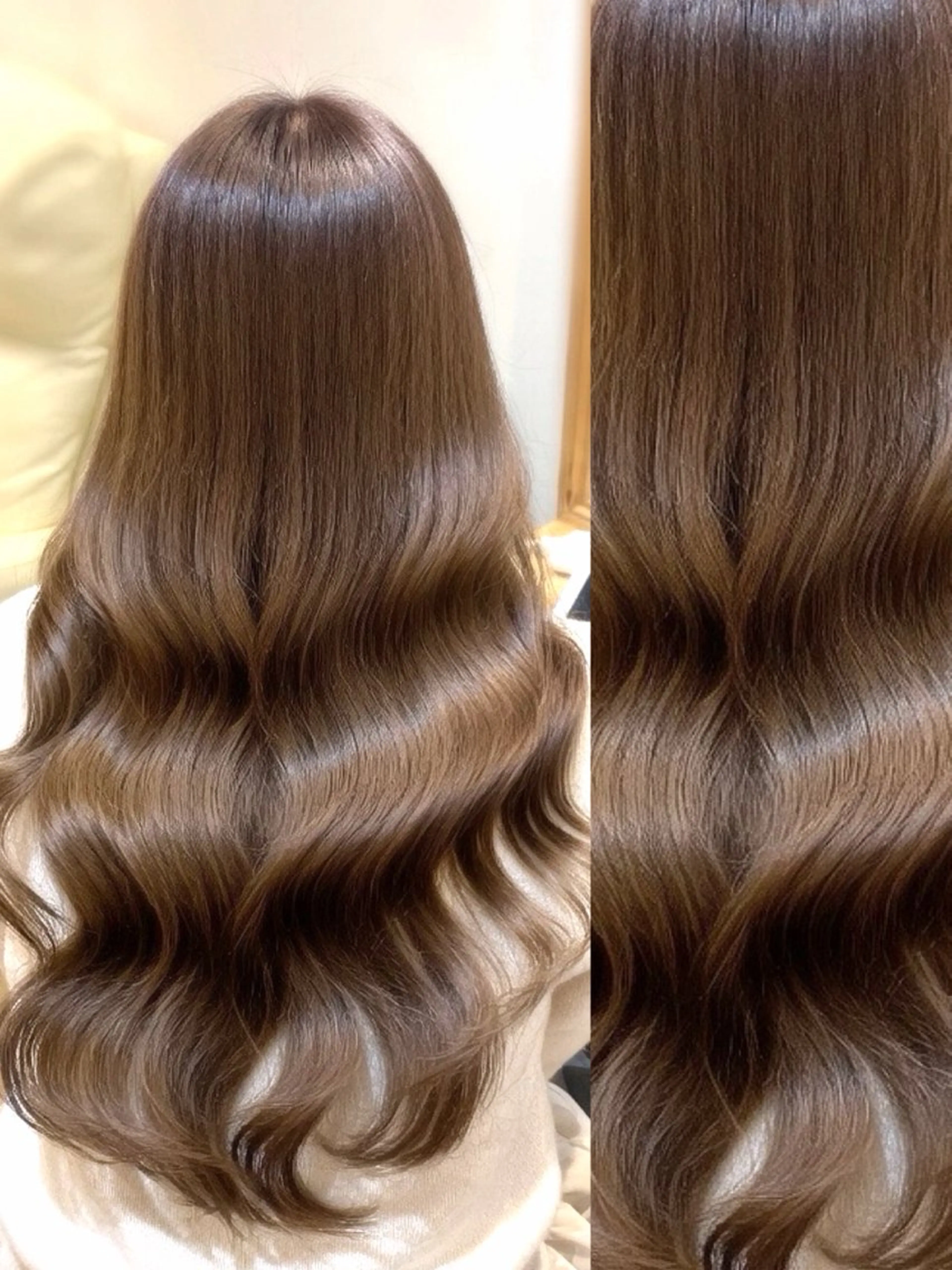 ロング カラー ヘアカラー トリートメント 👑髪質改善wカラー /ハイトーン/アユカのヘアスタイル