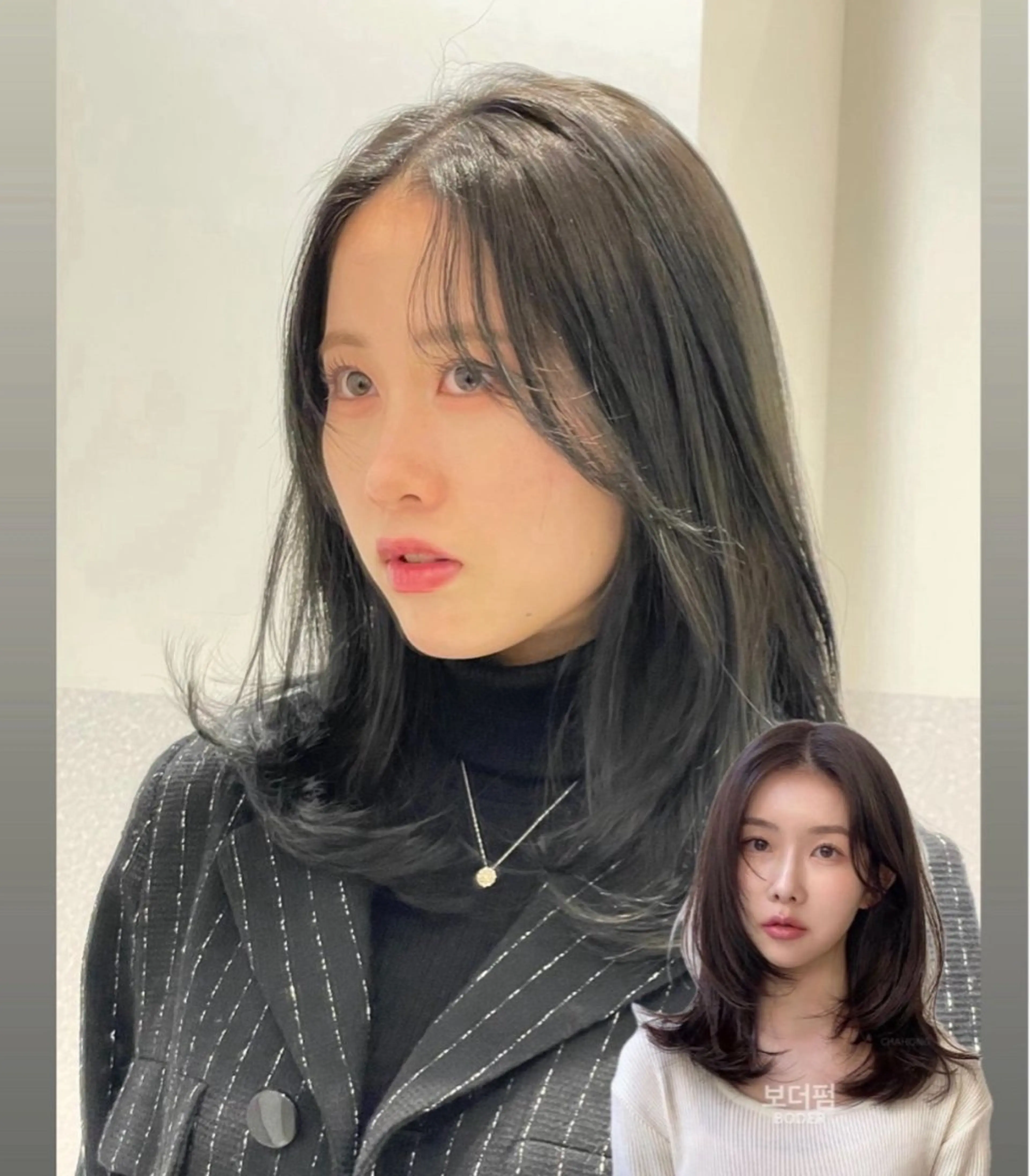 ミディアム ボブレイヤー ボブ 韓国風ヘア レイヤーカット カット ヘアカラー トリートメント ❤︎︎韓国ヘア❤︎︎ 𝑺𝒉𝒊𝒉𝒐のヘアスタイル