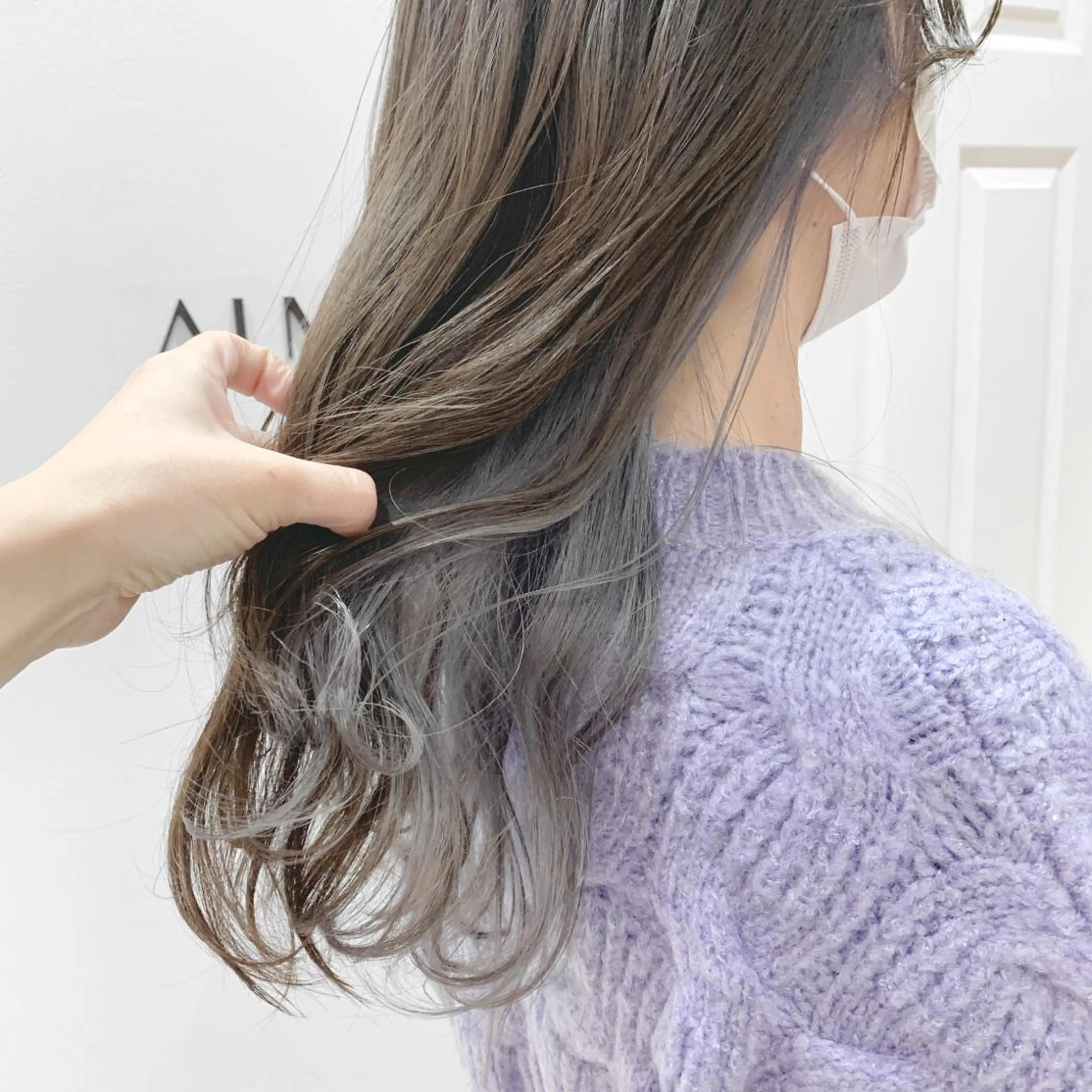 ロング カラー ヘアアレンジ ブリーチ パープルカラー JYUNESU表参道所属・似合わせhair🔸 アサダ　タカコ🔸のヘアスタイル