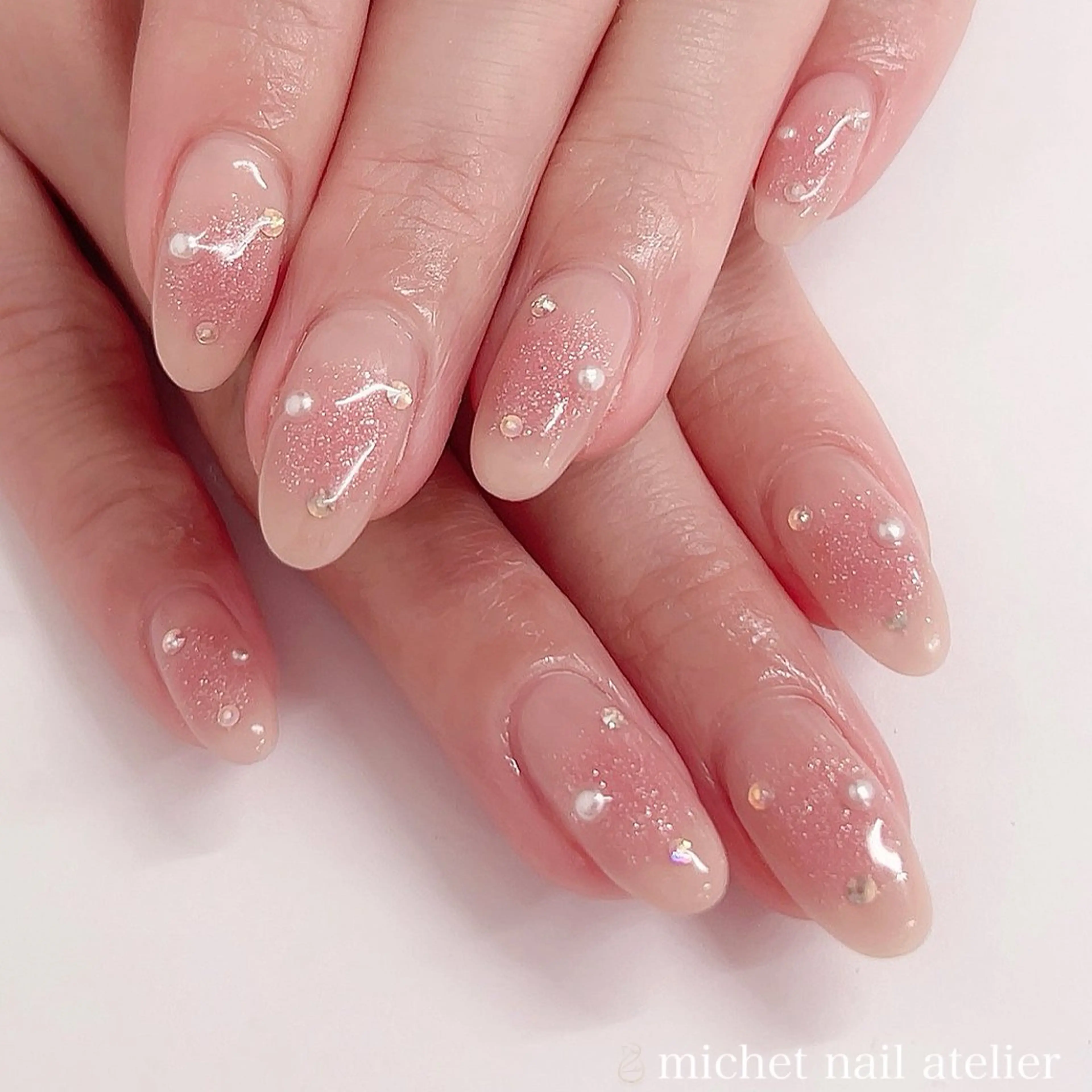 ネイル チークネイル ジェルネイル ワンカラーネイル ピンク 春ネイル ハンドネイル h. rikaのネイルデザイン