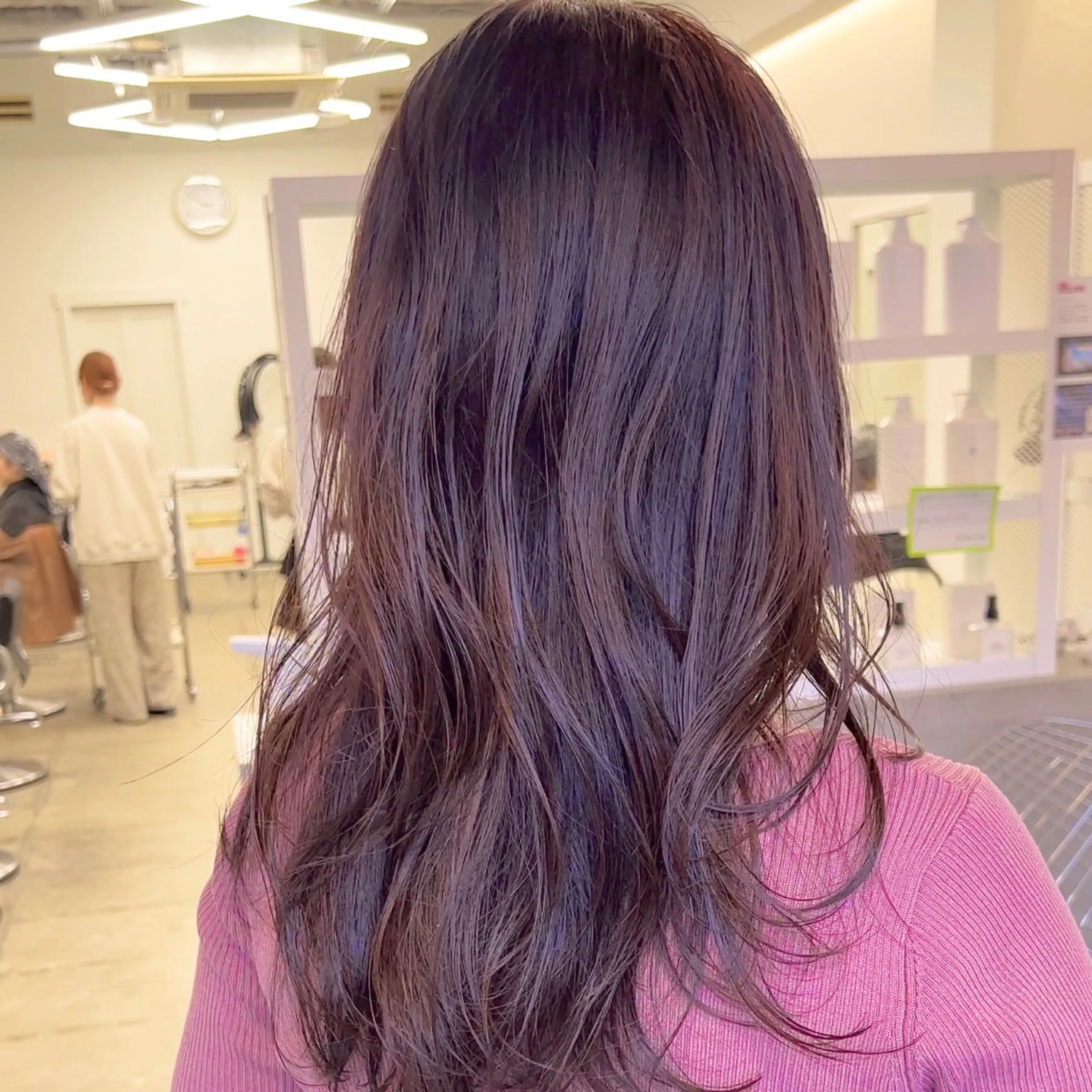 セミロング カラー カット ヘアカラー クロスパーマ× 透明感カラー✂︎のヘアスタイル