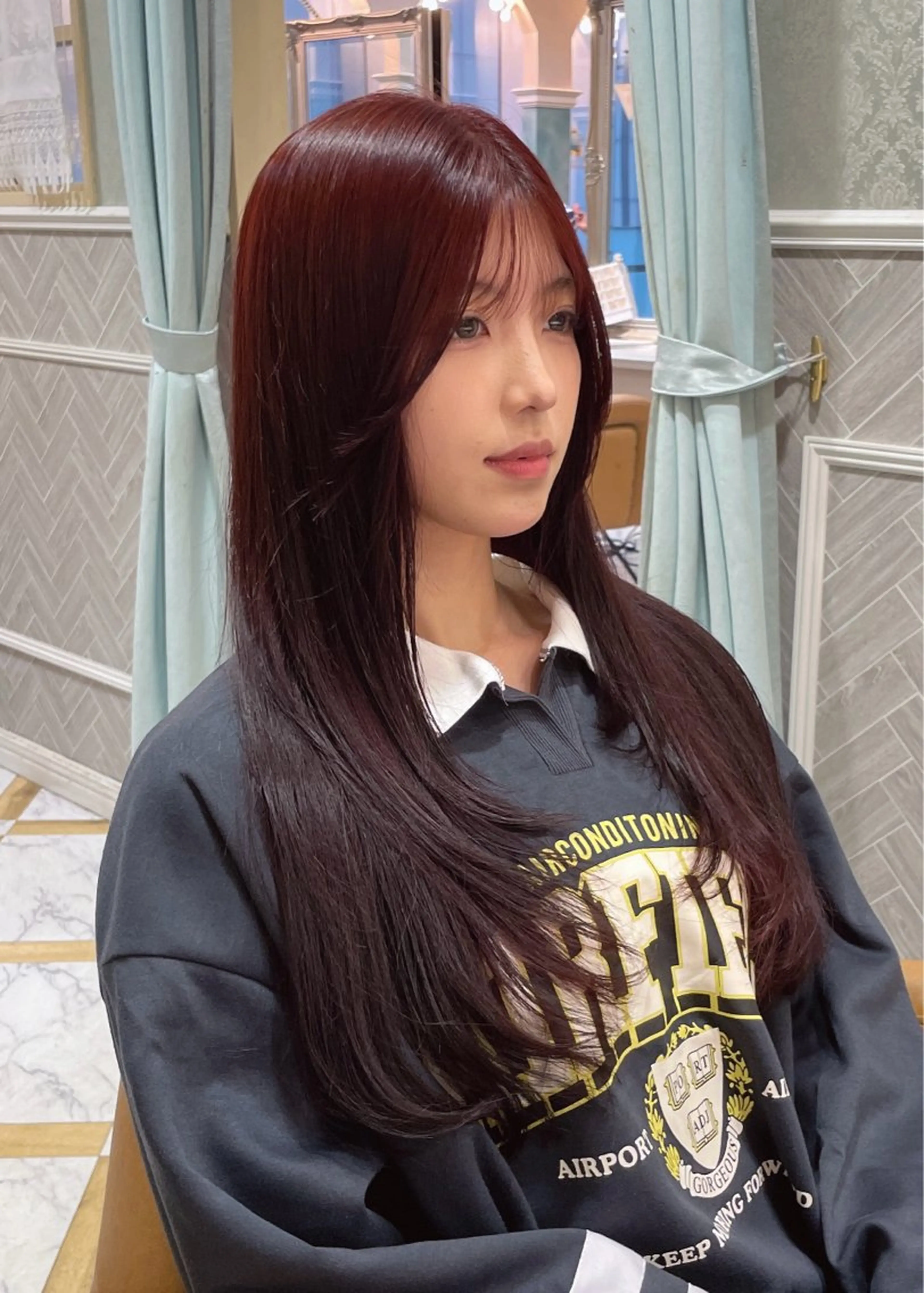 ロング 髪質改善 レイヤーカット 縮毛矯正 ヘアカラー トリートメント 美髪縮毛矯正🤍 髪質改善/Shinaのヘアスタイル