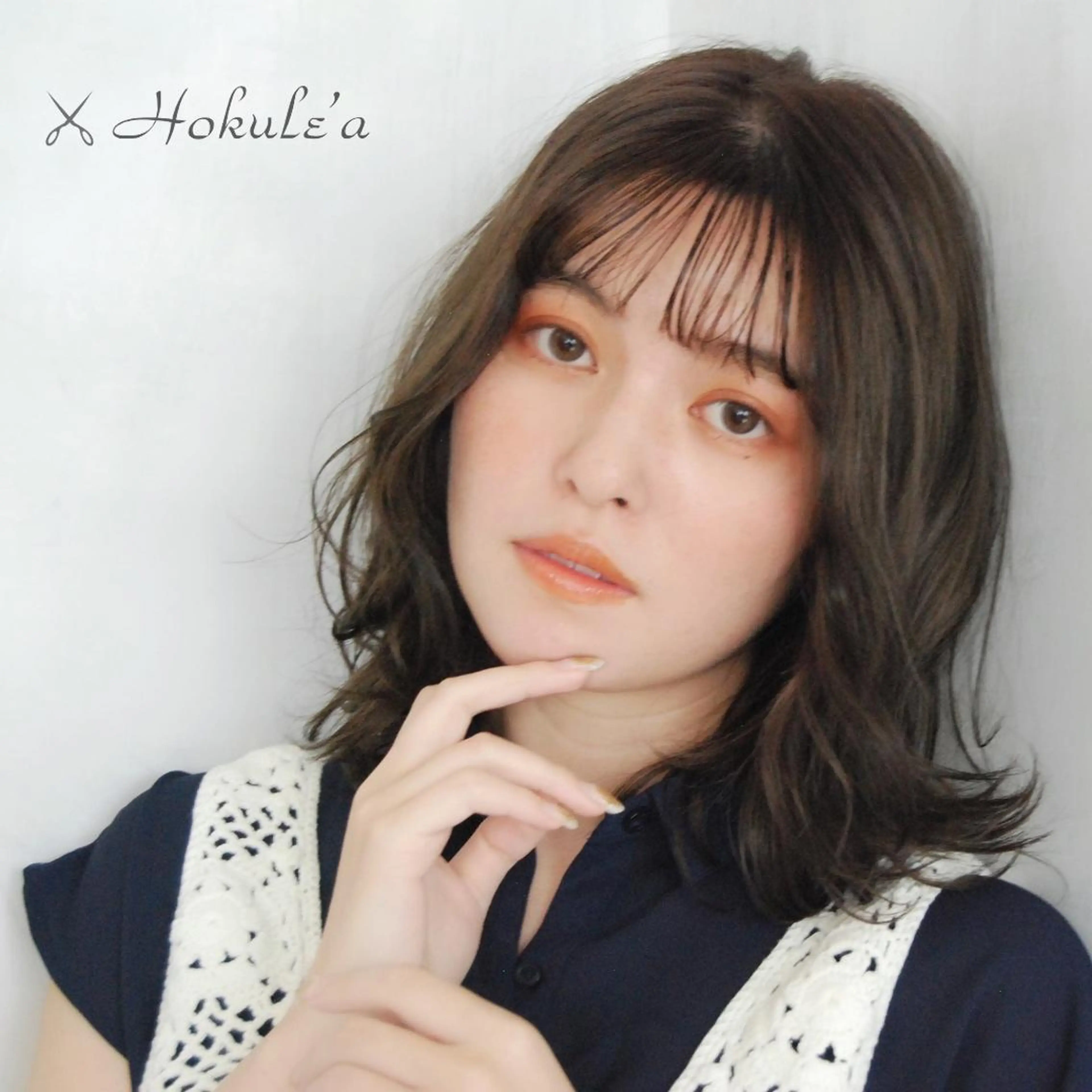 セミロング カラー パーマ Hokule'a 戸越銀座　向達真季のヘアスタイル