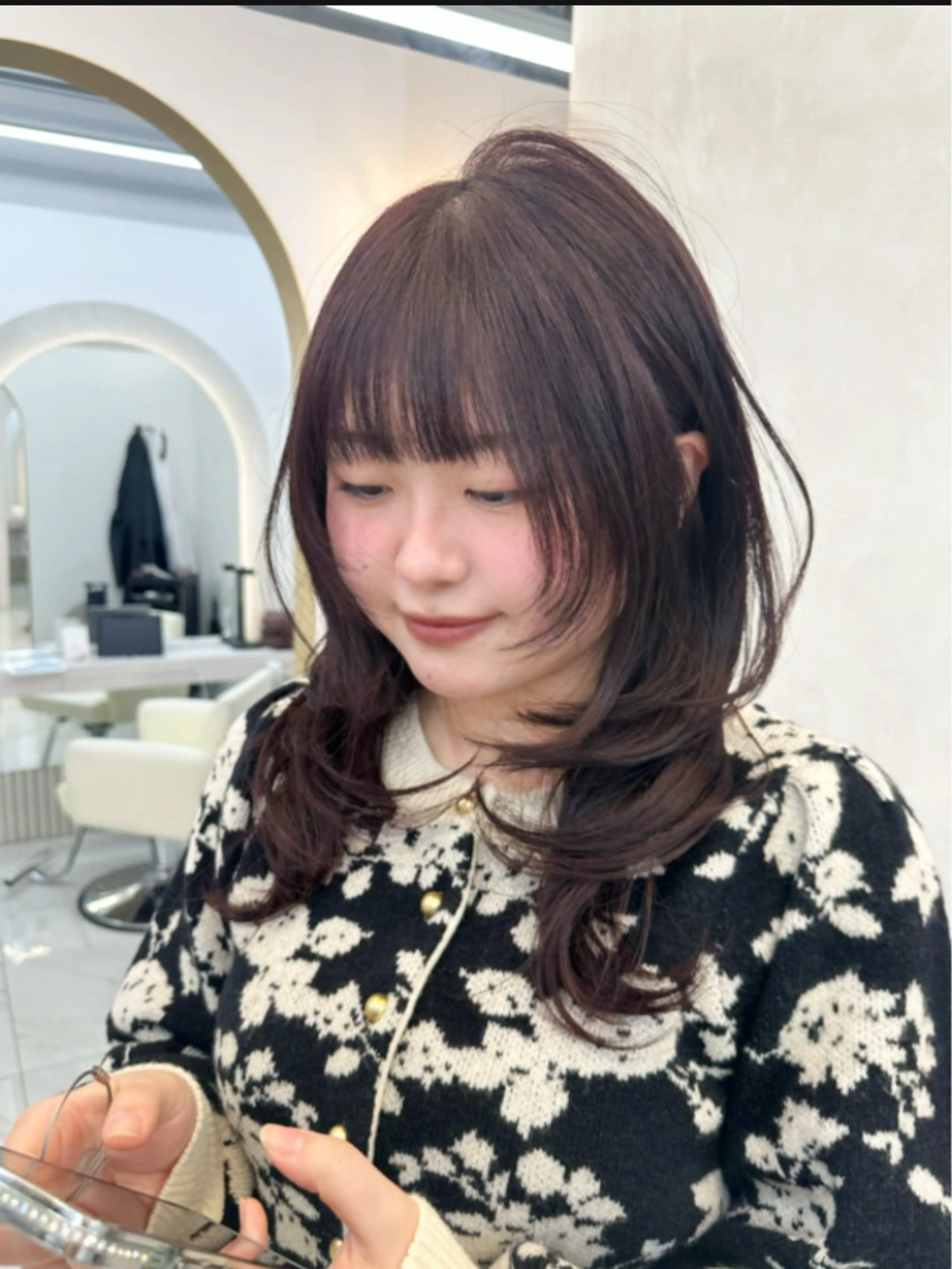 ロング カラー ブリーチ ケアカラー ブリーチなしカラー 髪質改善 韓国風ヘア カット ヘアカラー トリートメント ヘアセット ARMONY表参道店所属・韓国風レイヤーカラー ライムのヘアスタイル