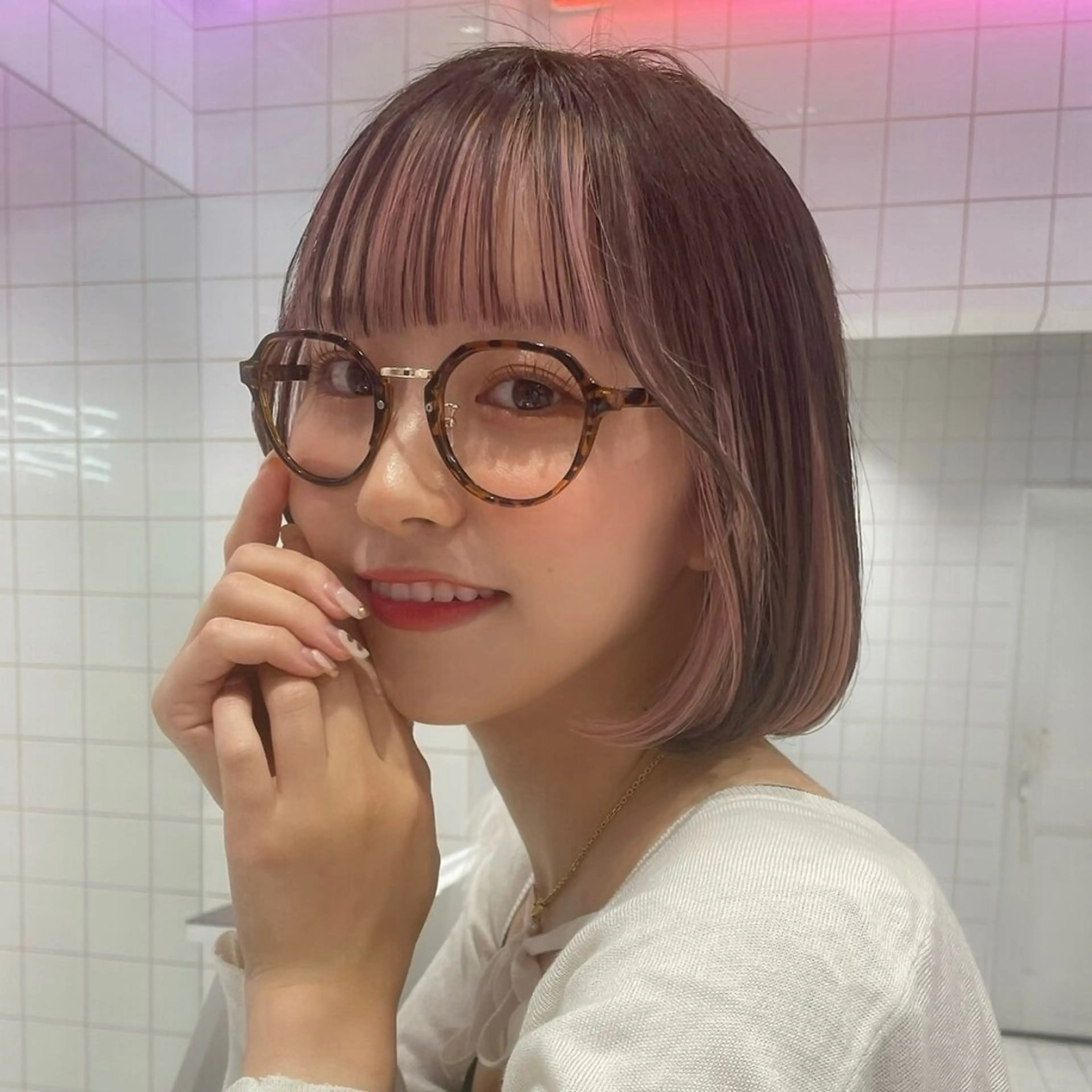 ミディアム カラー ヘアカラー トリートメント Lond luce心斎橋所属・🍀小川大輔🍀 ボブ/ブリーチ🥇のヘアスタイル