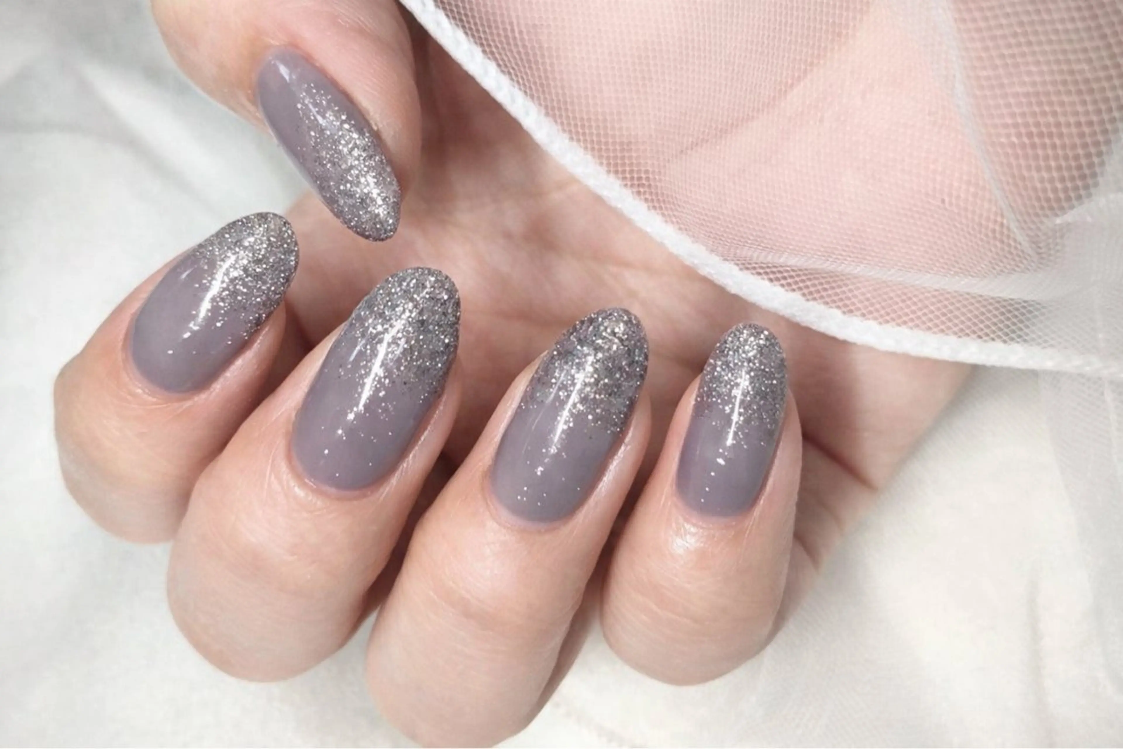 ネイル グラデーション ラメ(グリッター) ラメグラデーション ワンカラーネイル ハンドネイル Muguet nail所属・Hina nail 木場のネイルデザイン