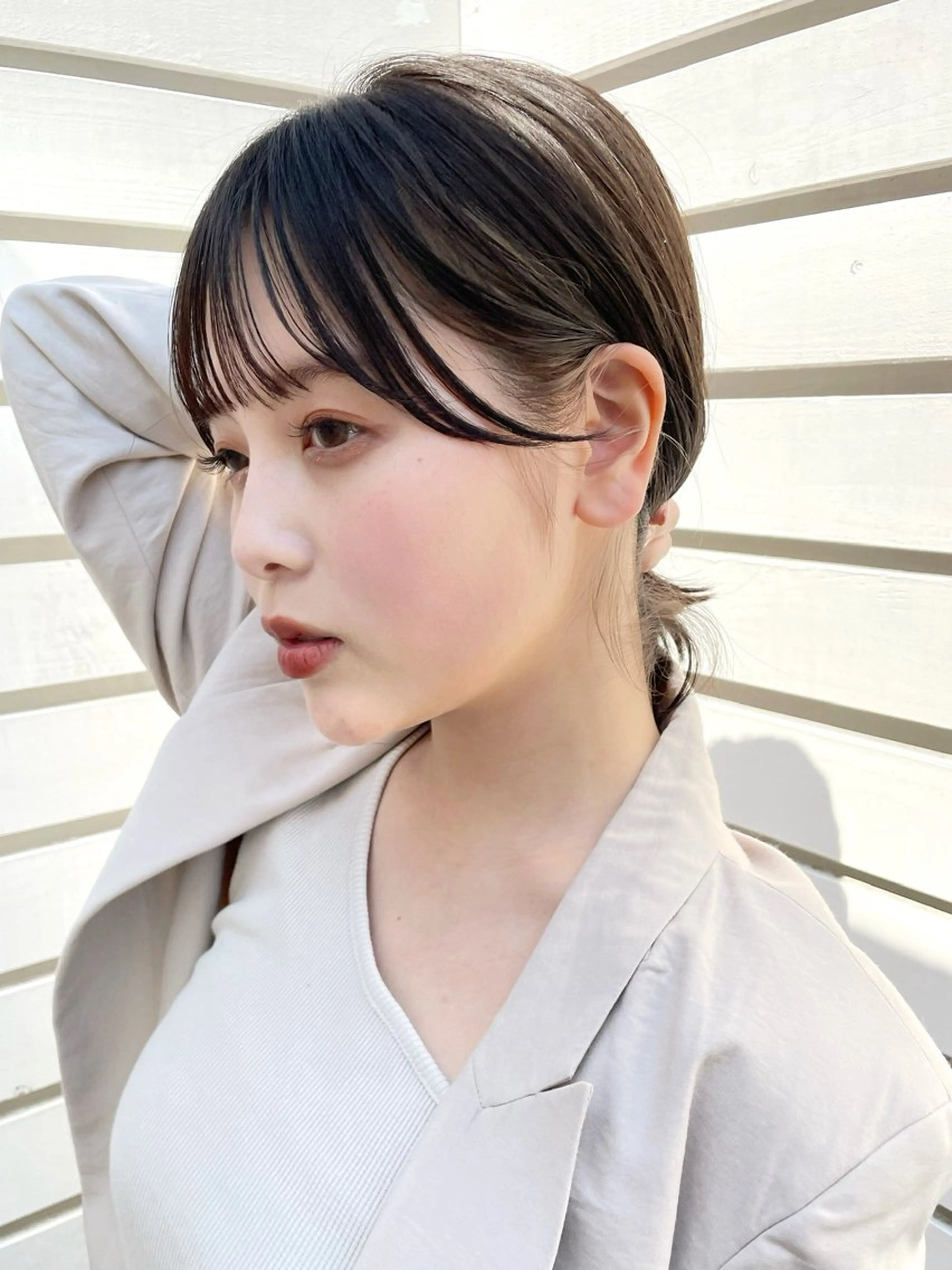 ショート カラー 切りっぱなしボブ ボブレイヤー ボブ くびれヘア 顔まわりレイヤー カット ヘアカラー 結べるレイヤーボブ くびれLady表参道のヘアスタイル