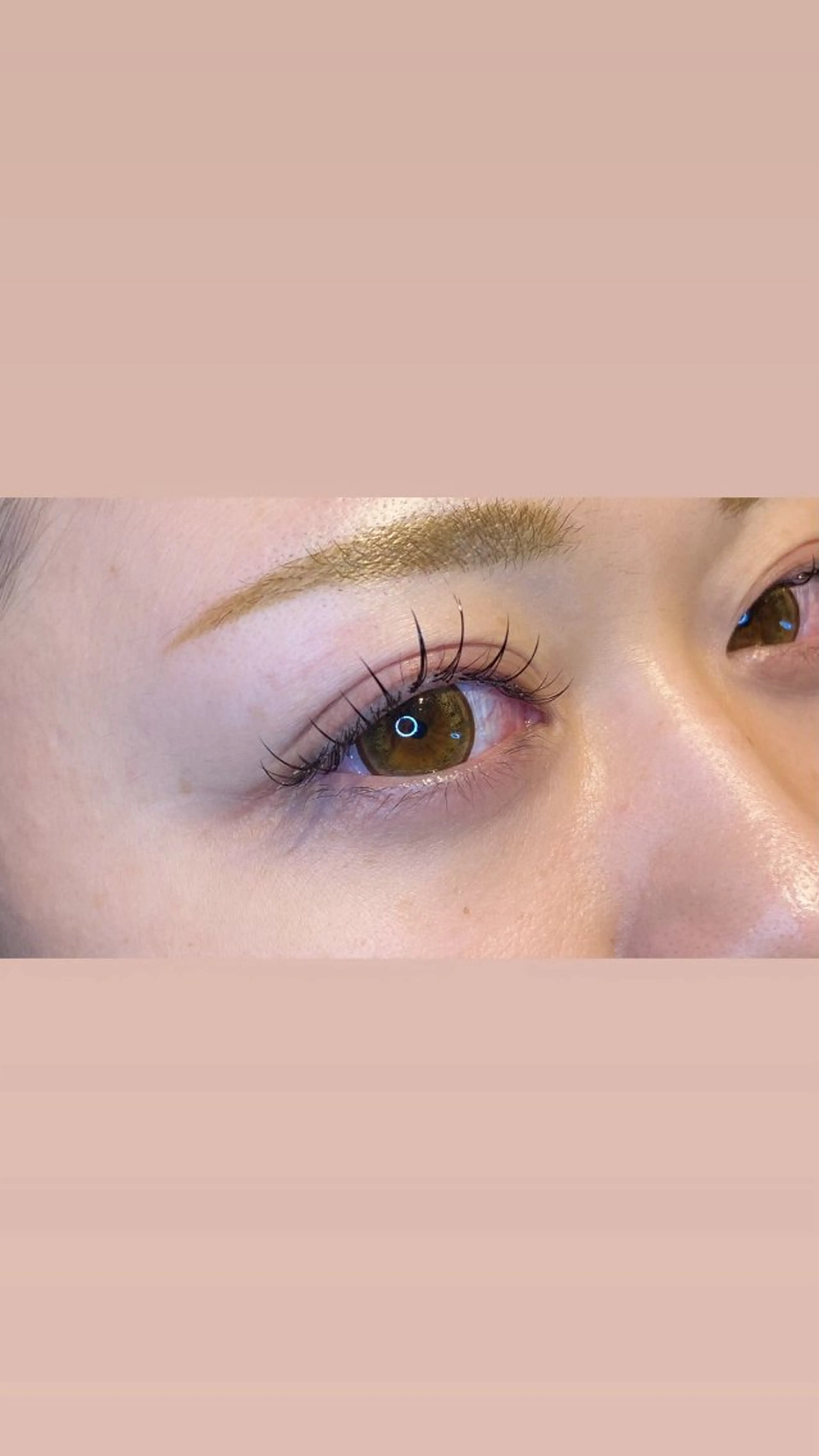 府中市初✨【エクパーマ】LEDマツエク(100本)装着後→まつげパーマの写真