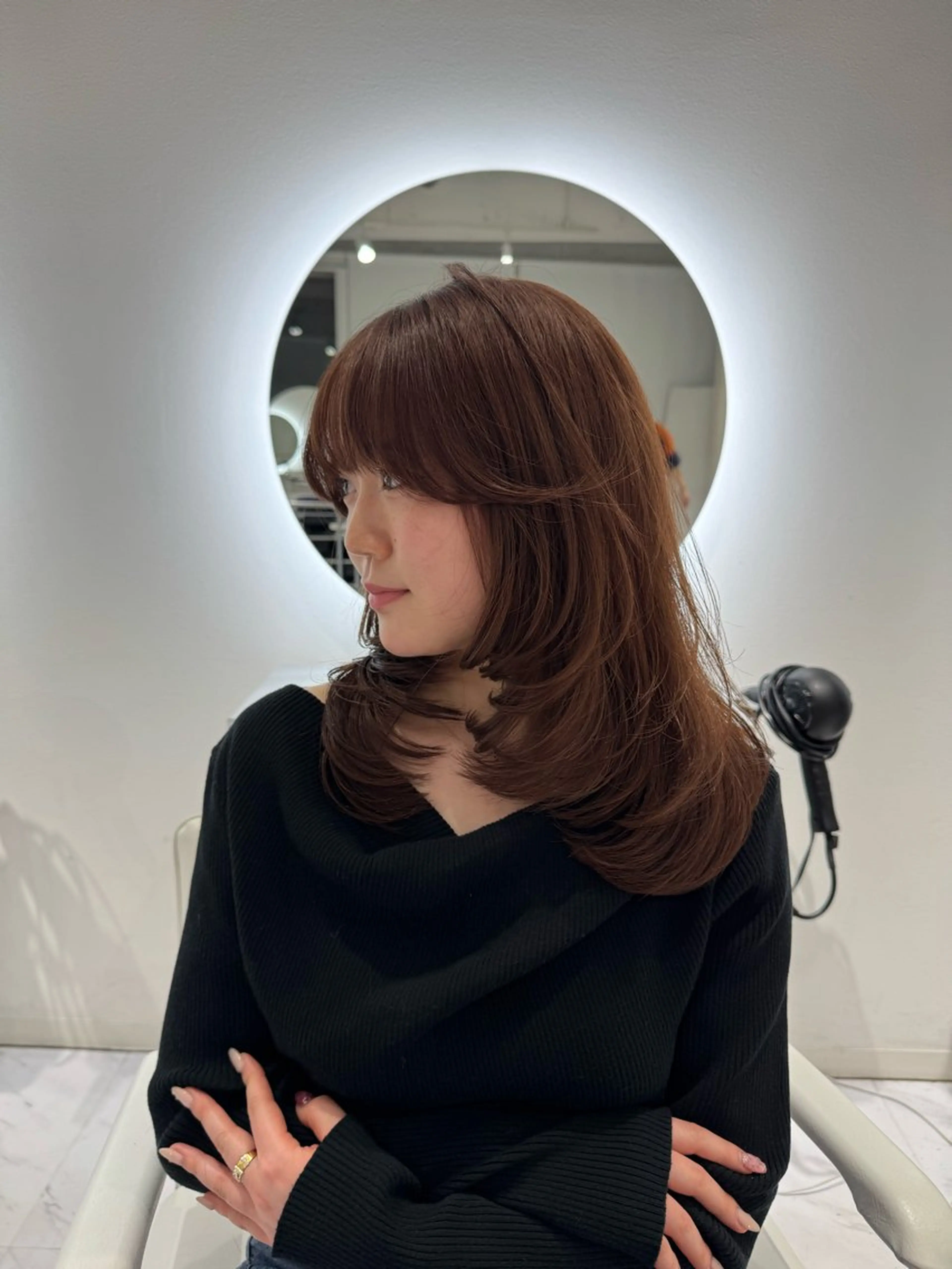 セミロング rina/無料 レイヤーカット/上野のヘアスタイル