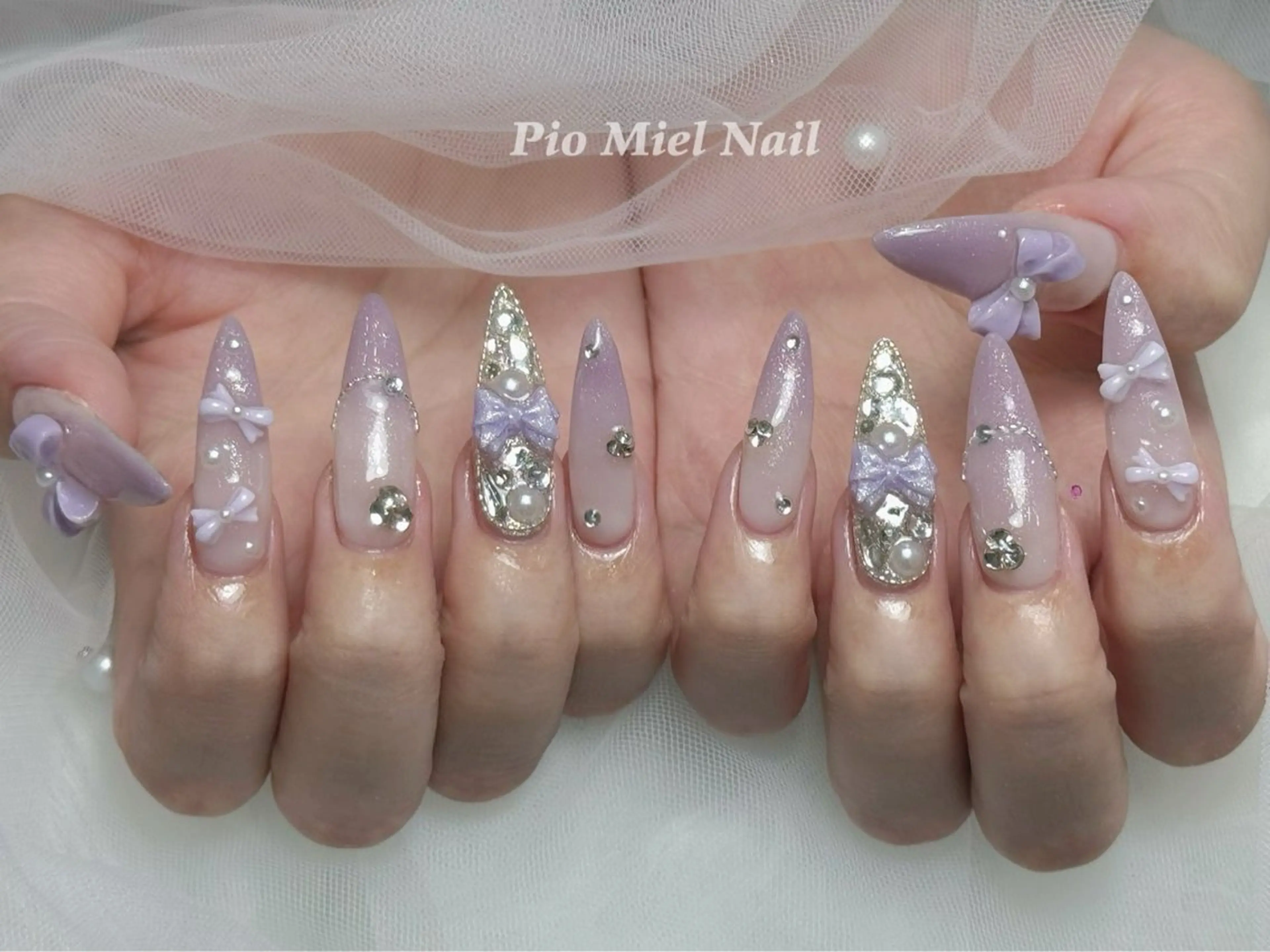 ネイル ハンドネイル HANA 長さだしのネイルデザイン