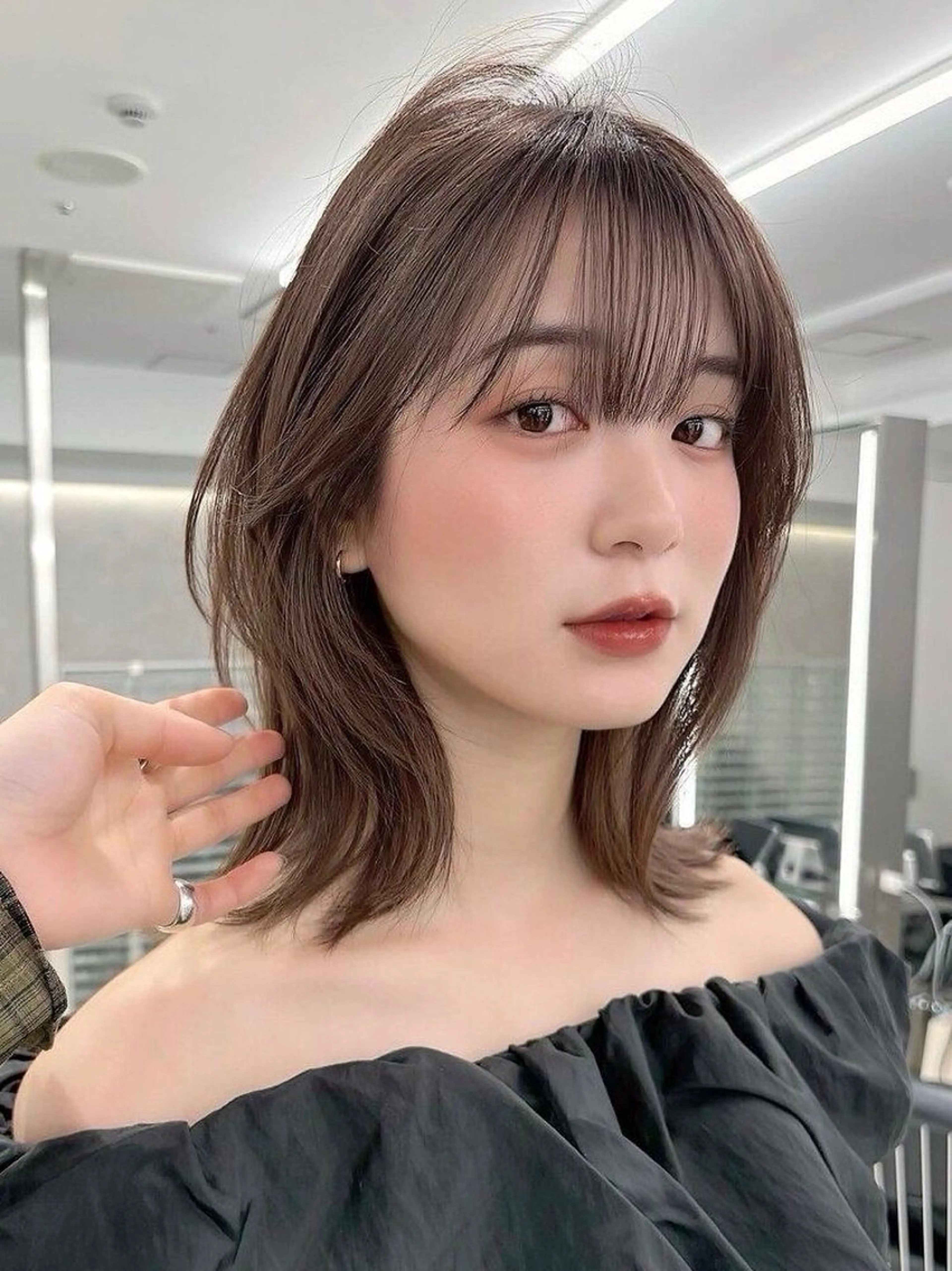 ミディアム カット ヘアカラー Chere rosso 金剛店所属・レイヤー/くびれ Chere   金剛のヘアスタイル