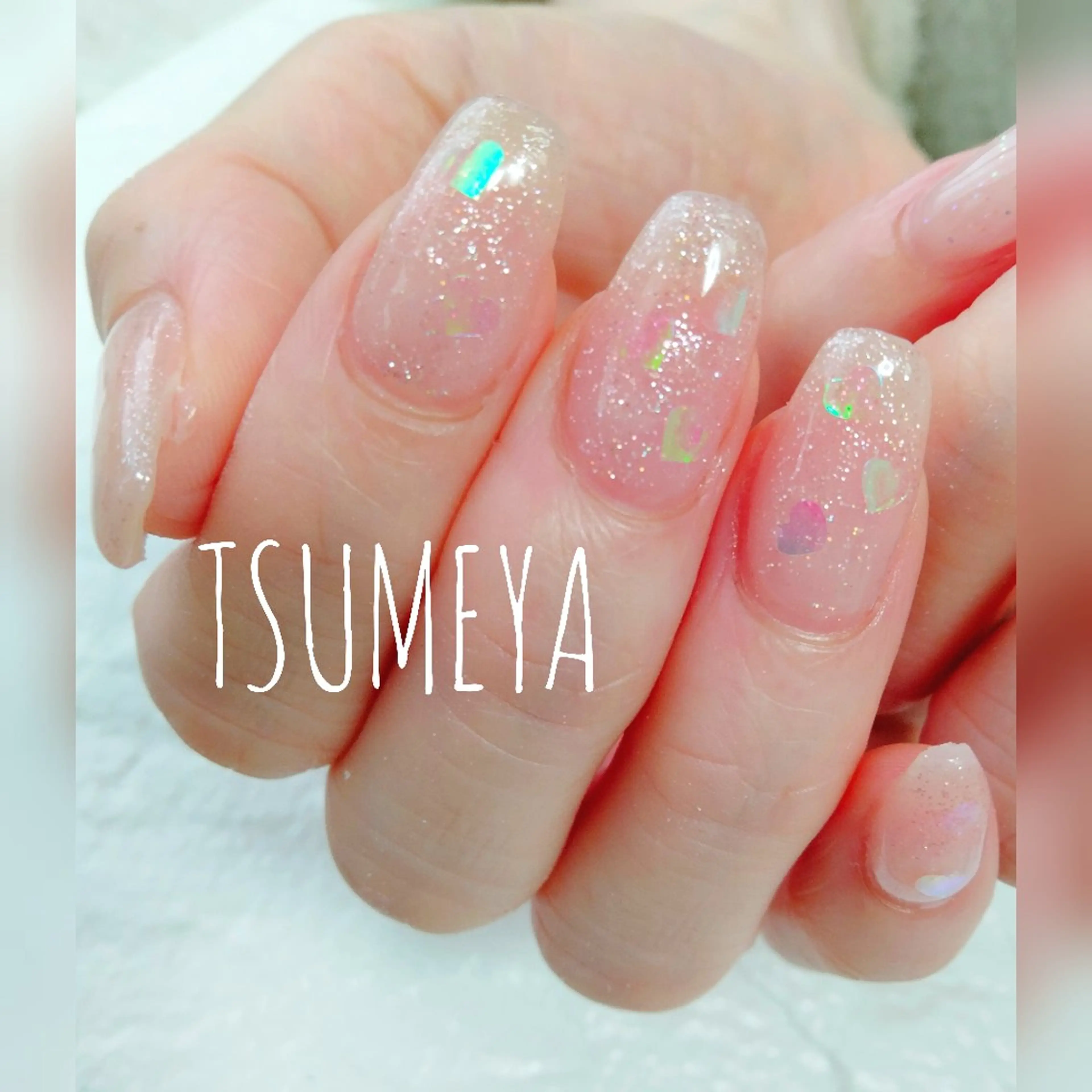 ネイル ハート キラキラネイル _TSUMEYA _のネイルデザイン