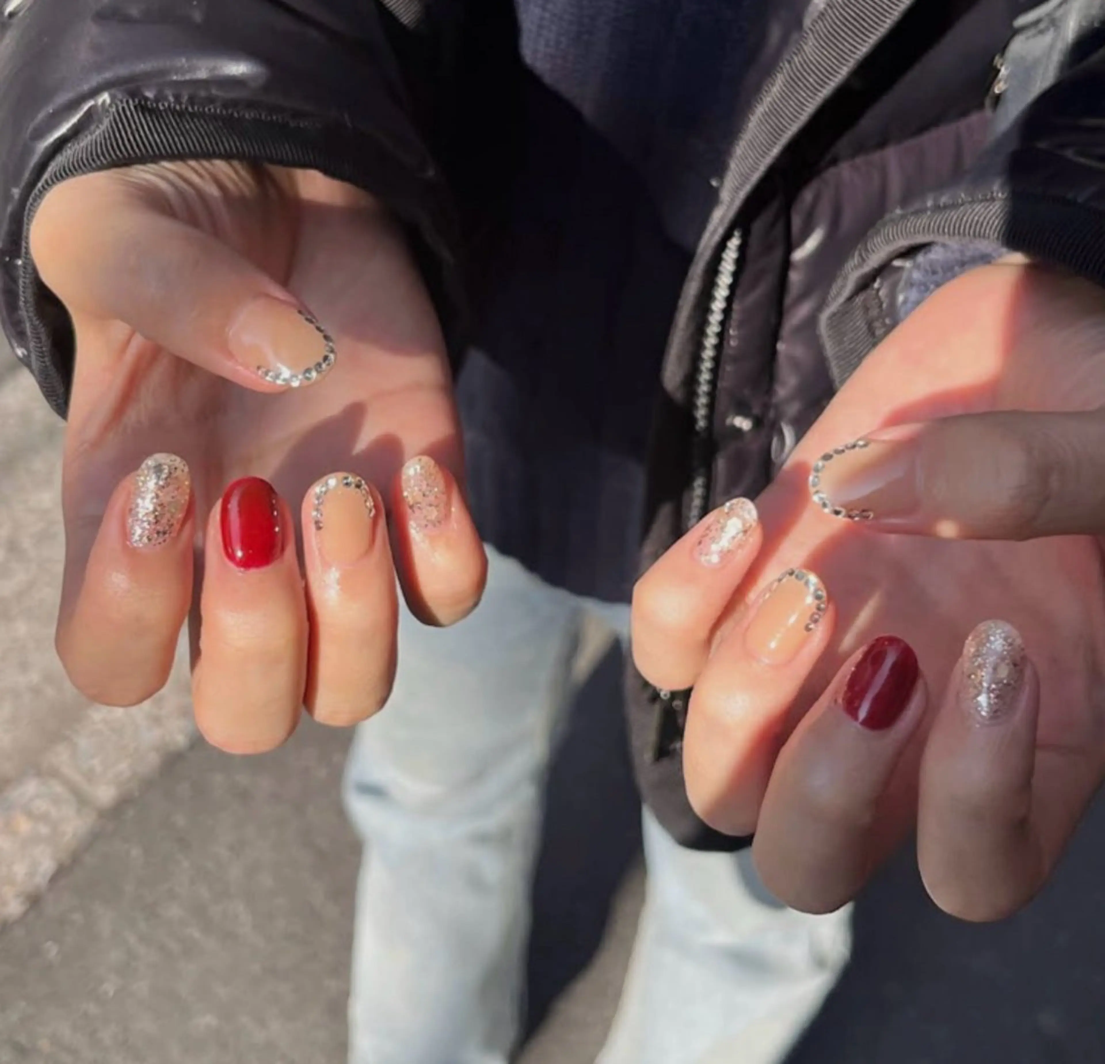 ネイル 成人式 ジェルネイル キラキラネイル マグネットネイル ニュアンスネイル ハンドネイル tamu nail 　金町のネイルデザイン