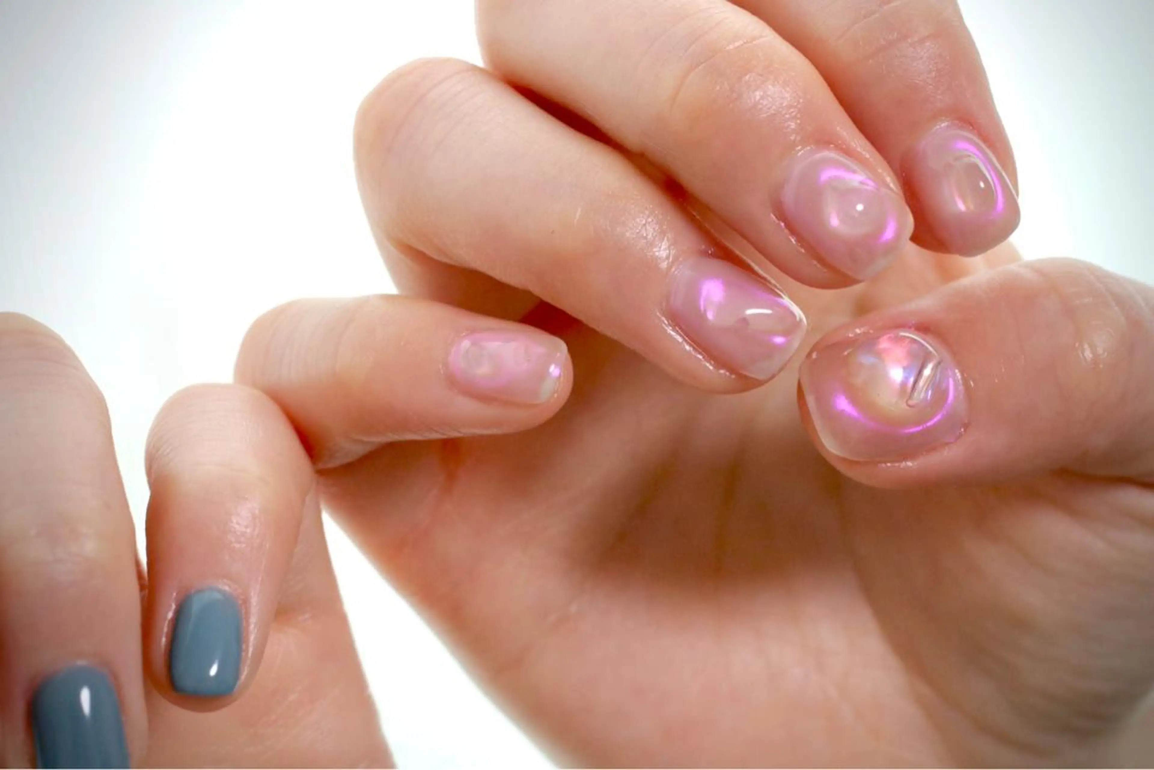 ネイル オーロラネイル カジュアル ジェルネイル ラメ(グリッター) マグネットネイル ハンドネイル MH Nailのネイルデザイン