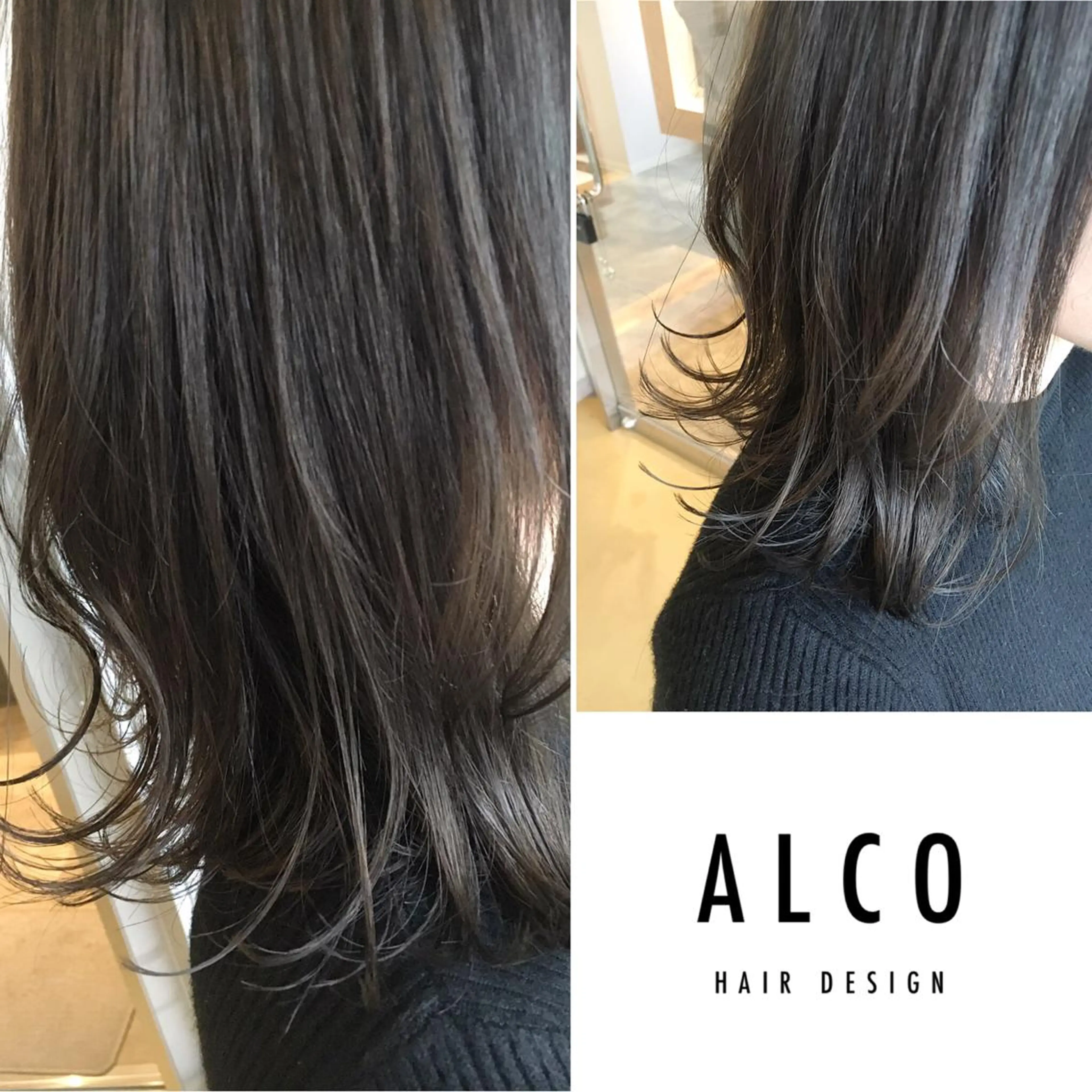 セミロング カラー グレージュ 縮毛矯正 カット 縮毛矯正 トリートメント ワタイショウタ 髪質改善✨眉毛サロンのヘアスタイル