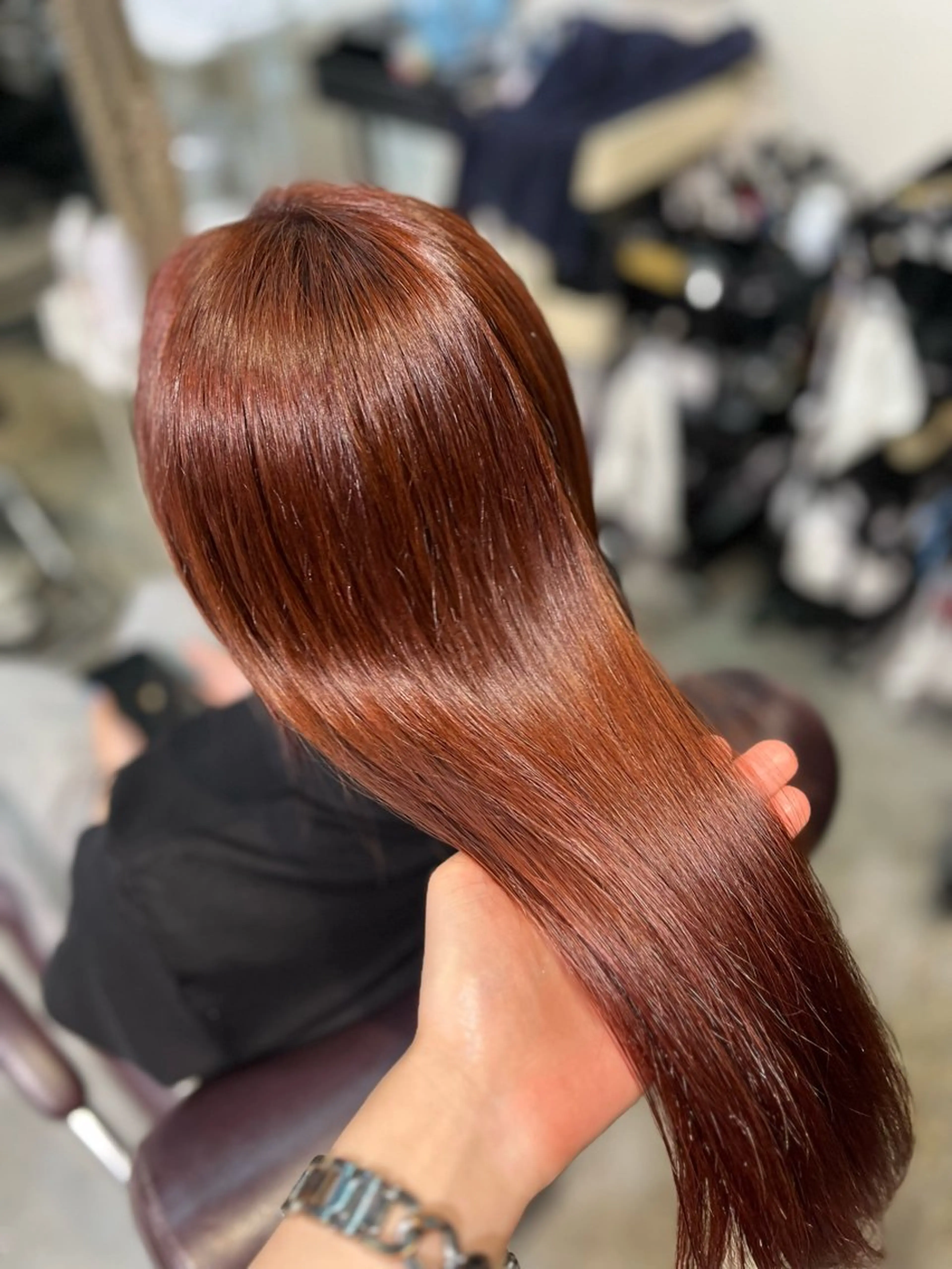 ロング カラー ヘアカラー トリートメント フェザーパーマ🌙 毛流れ yuzukiのヘアスタイル