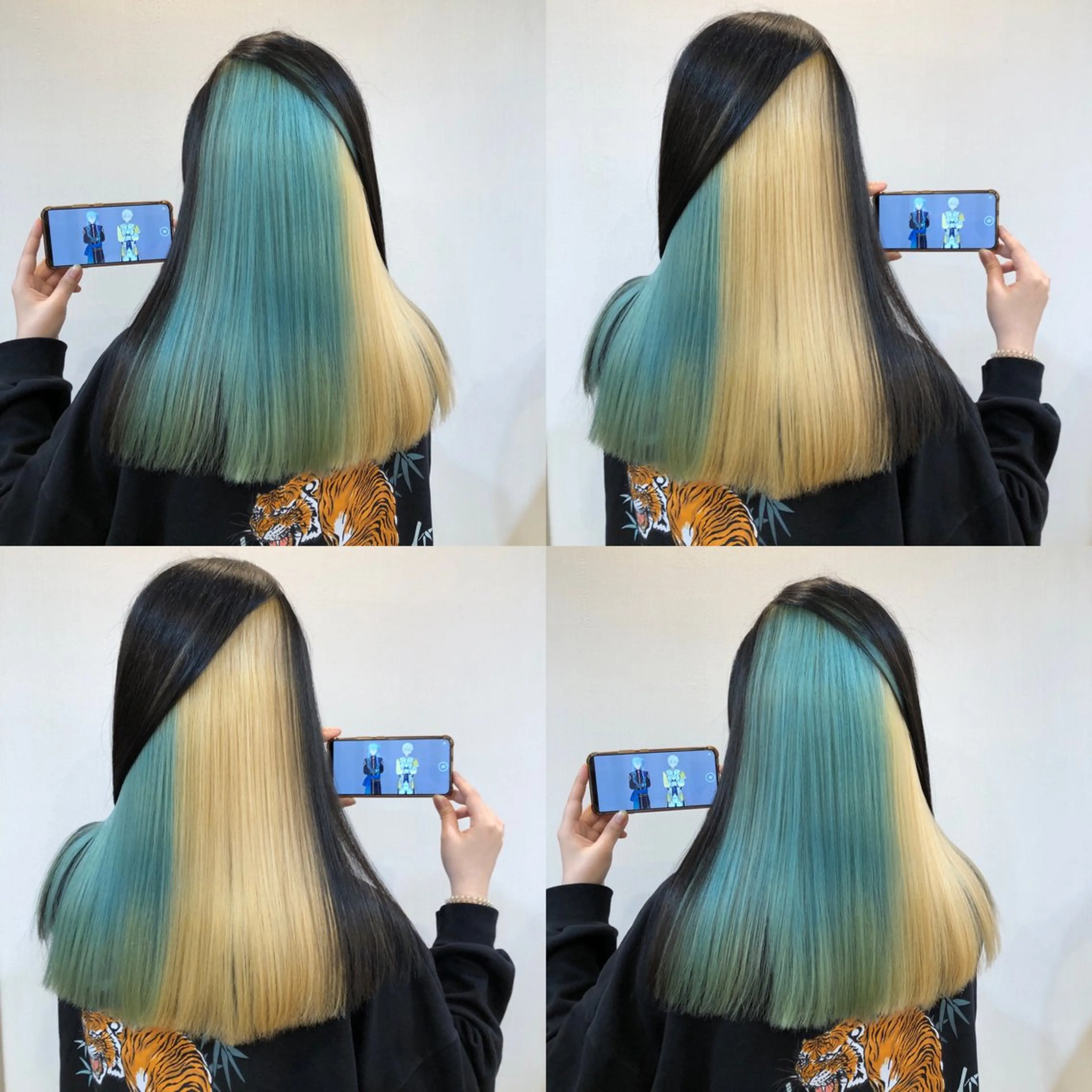 セミロング カラー インナーカラー ヘアカラー 推しカラー✨ オタク美容師ユウカのヘアスタイル