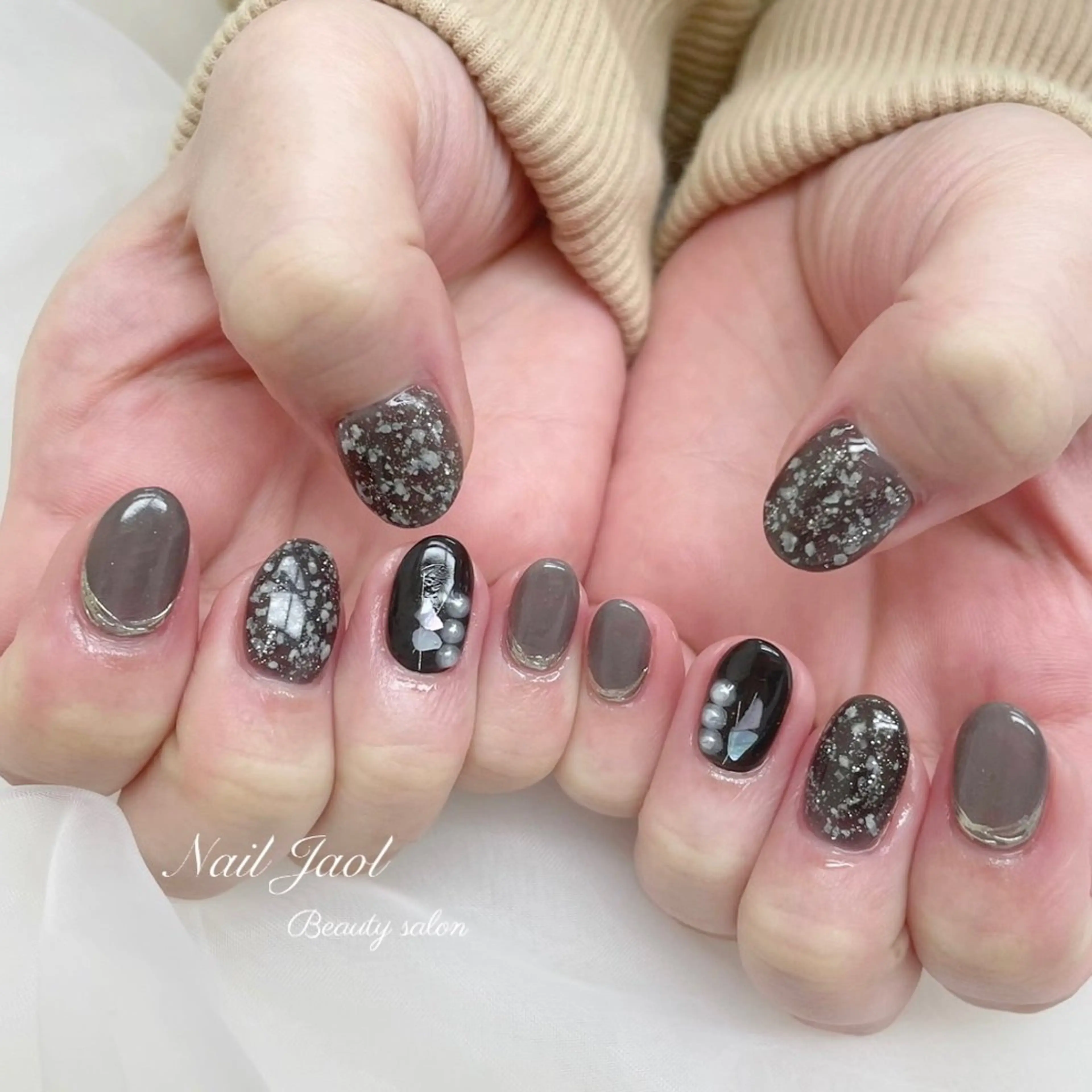 ショート 韓国風ヘア ハンドネイル nail jaol池袋店所属・ネイルJaol 池袋のネイルデザイン