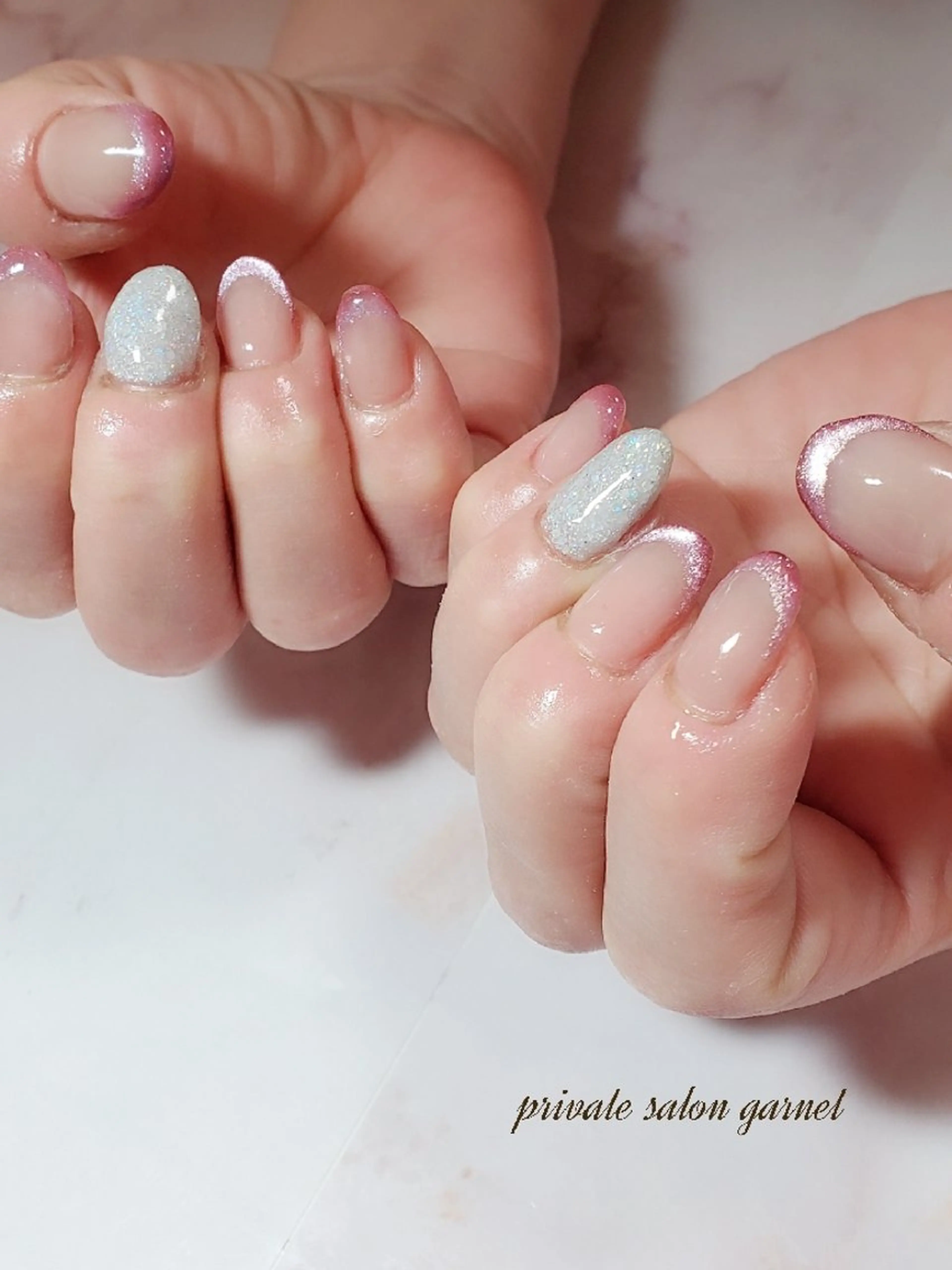 ネイル ラメ(グリッター) マグネットネイル ハンドネイル Garnet nailのネイルデザイン