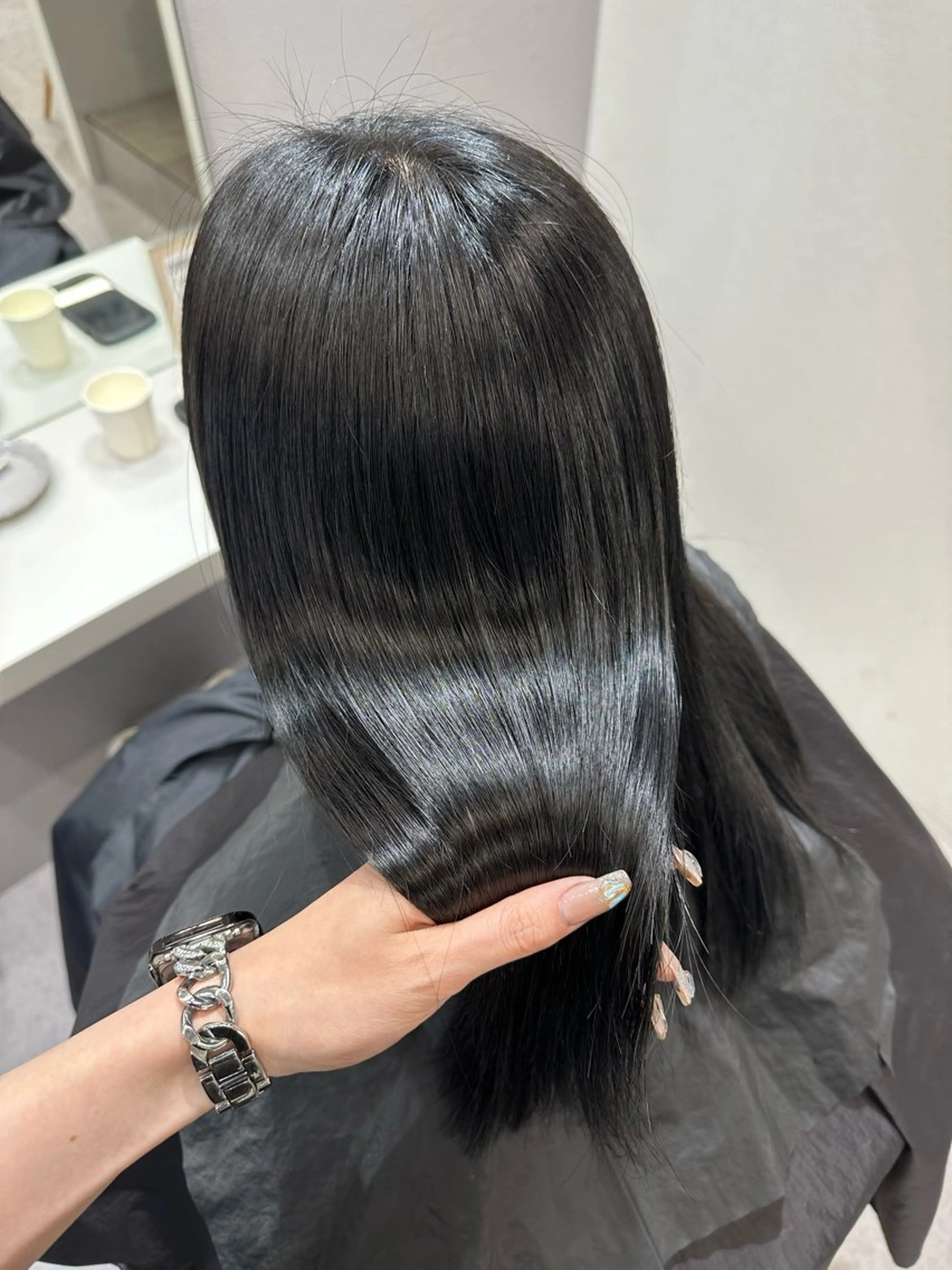 ロング カット ヘアカラー 縮毛矯正 トリートメント 韓国風✨髪質改善✨ 縮毛矯正✨松浦知奈美のヘアスタイル