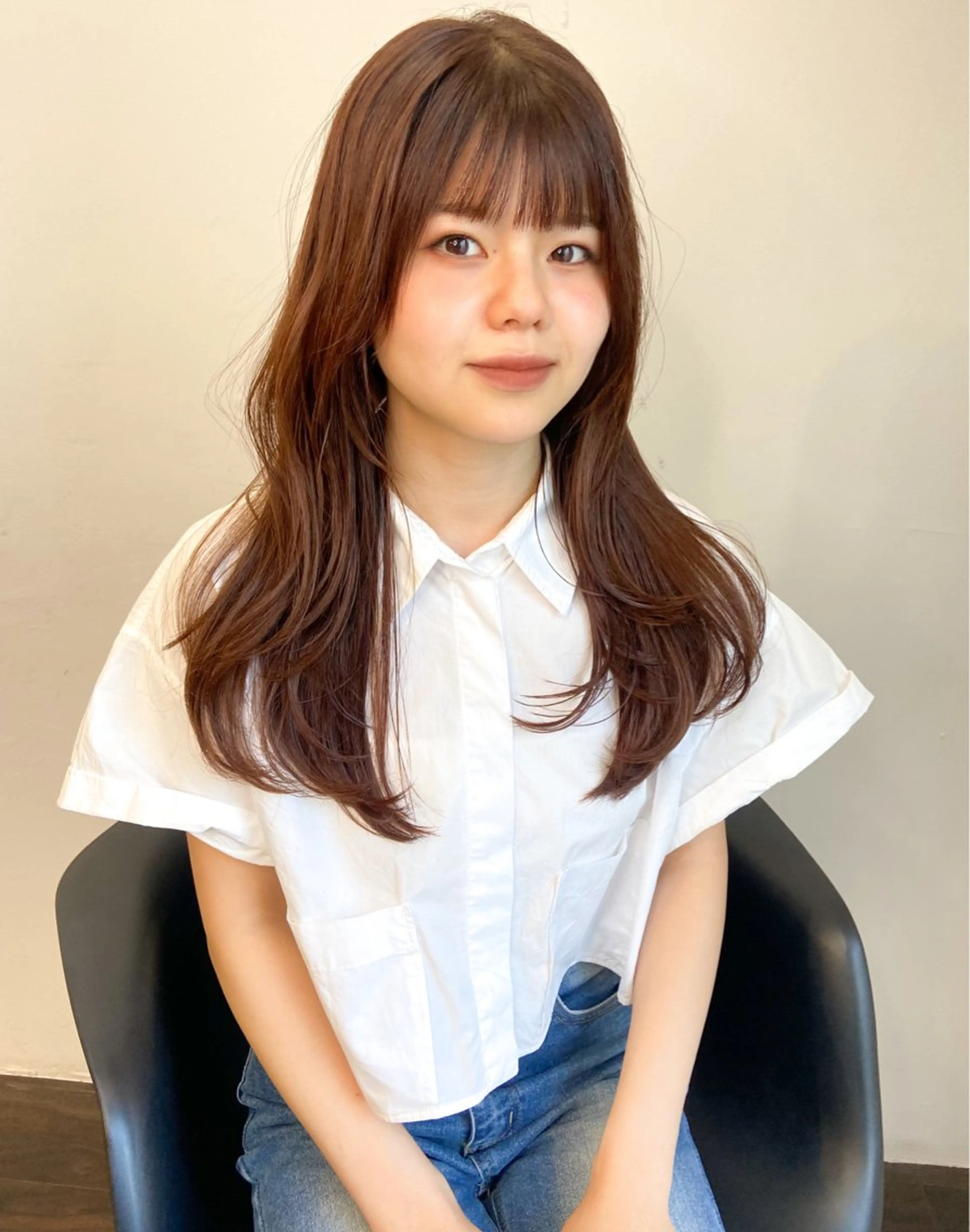 ミディアム カラー パーマ ヘアアレンジ ミディアムレイヤー ブラウンカラー レイヤーカット 似合わせカット ニュアンスパーマ 🌼memoto 東三国店🌼のマツエク・マツパデザイン