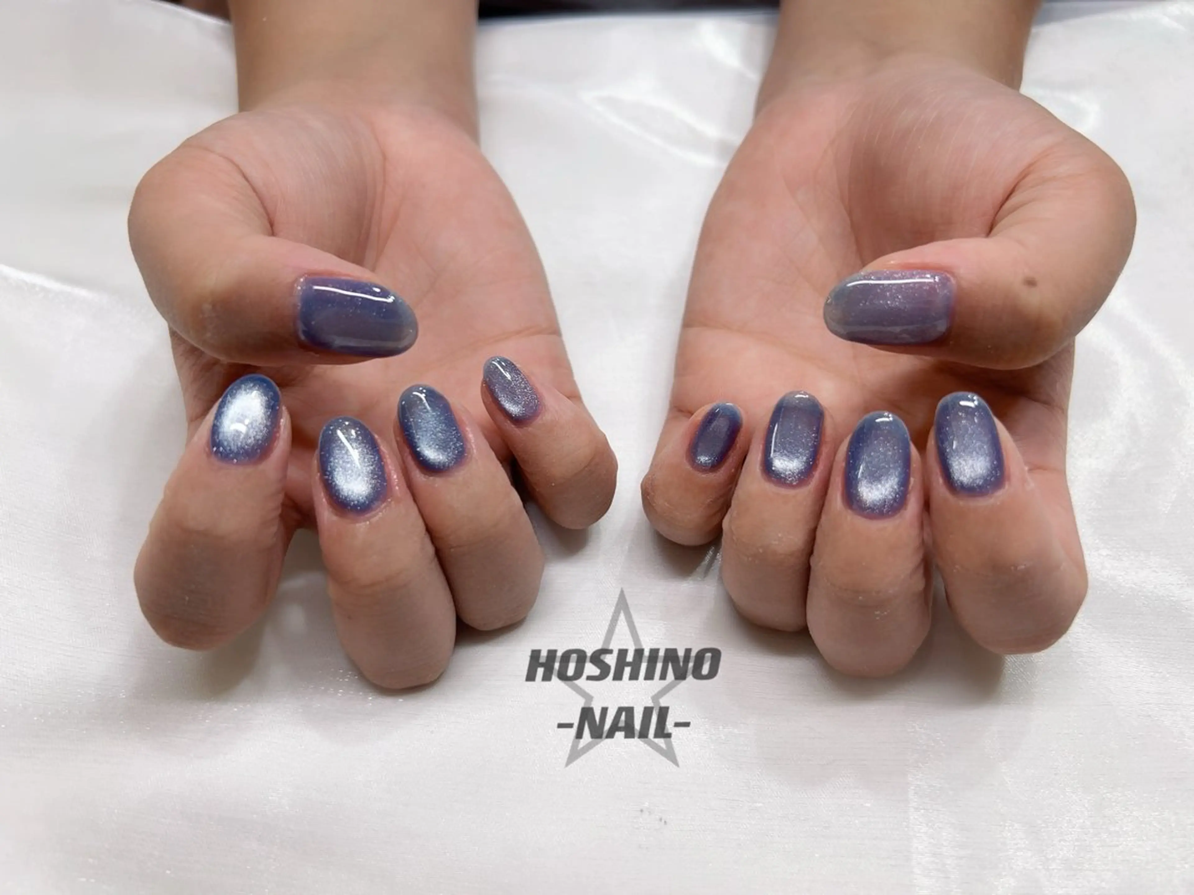 ネイル 水色 マグネットネイル ★HOSHINO NAIL★新宿店のネイルデザイン