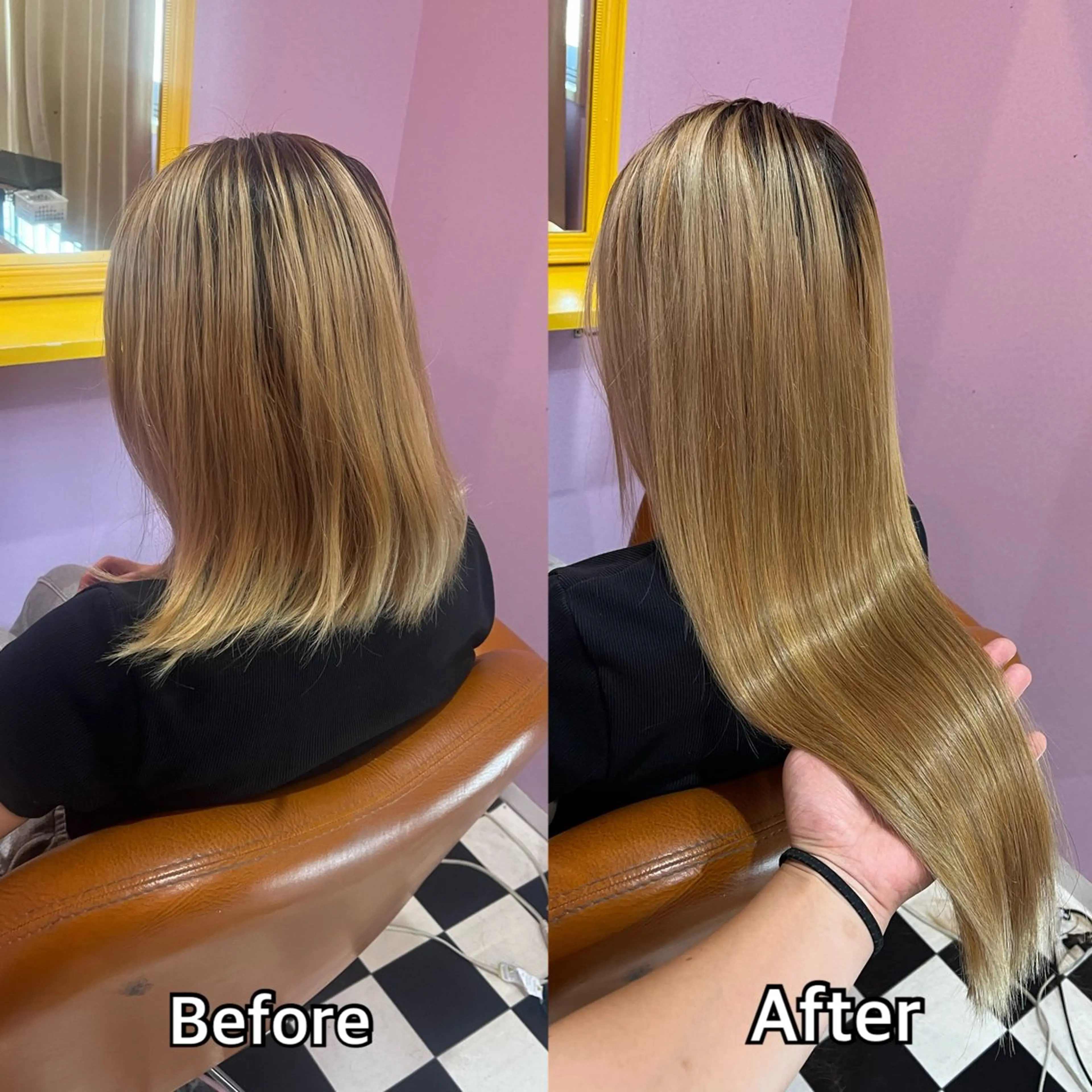 ロング エクステ シール＋ちび編み込み エクステ梅田🐨のヘアスタイル