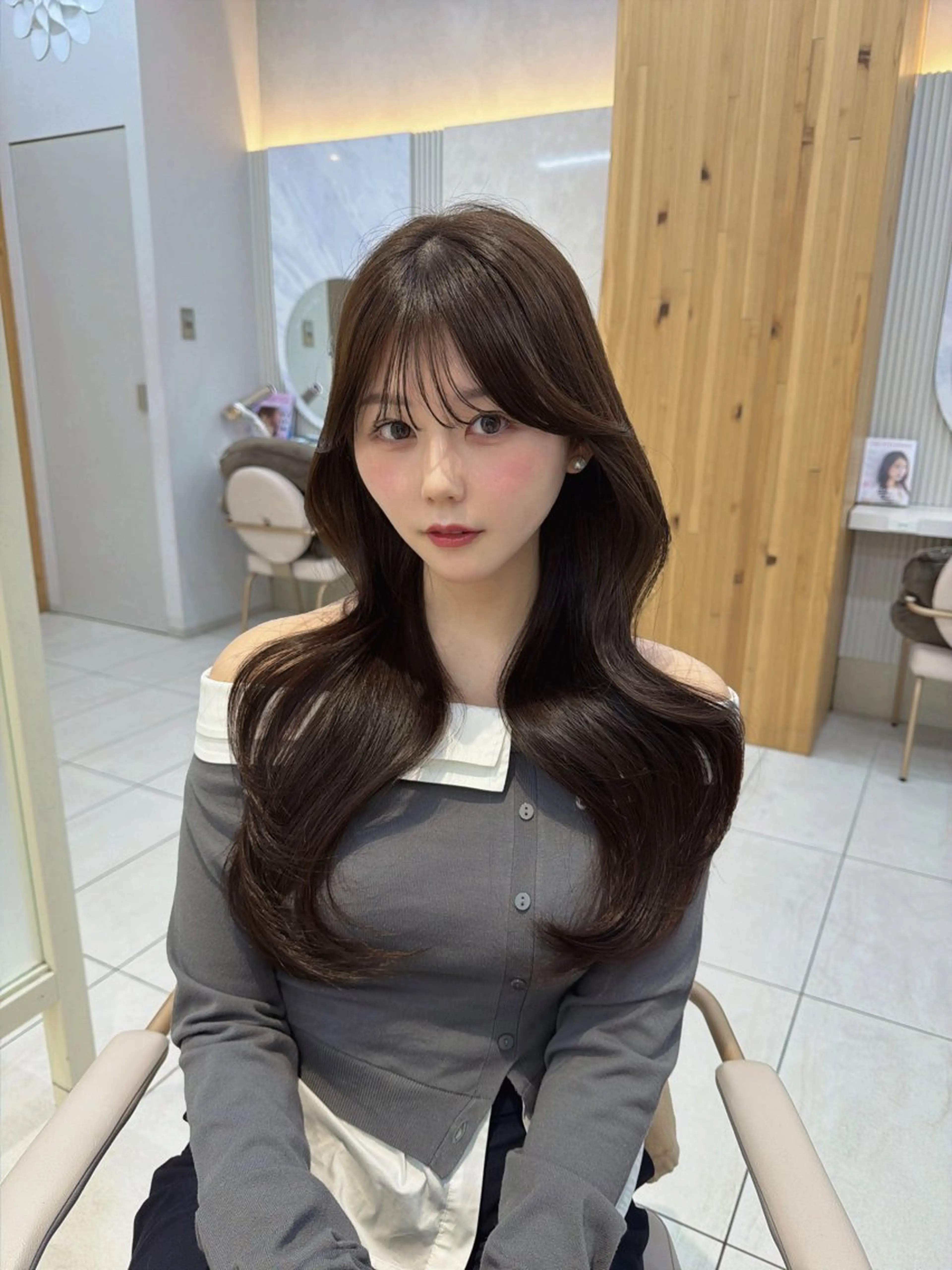 セミロング カット ヘアカラー トリートメント 顔周り/透明感カラー /韓国ヘア/TAKUのヘアスタイル