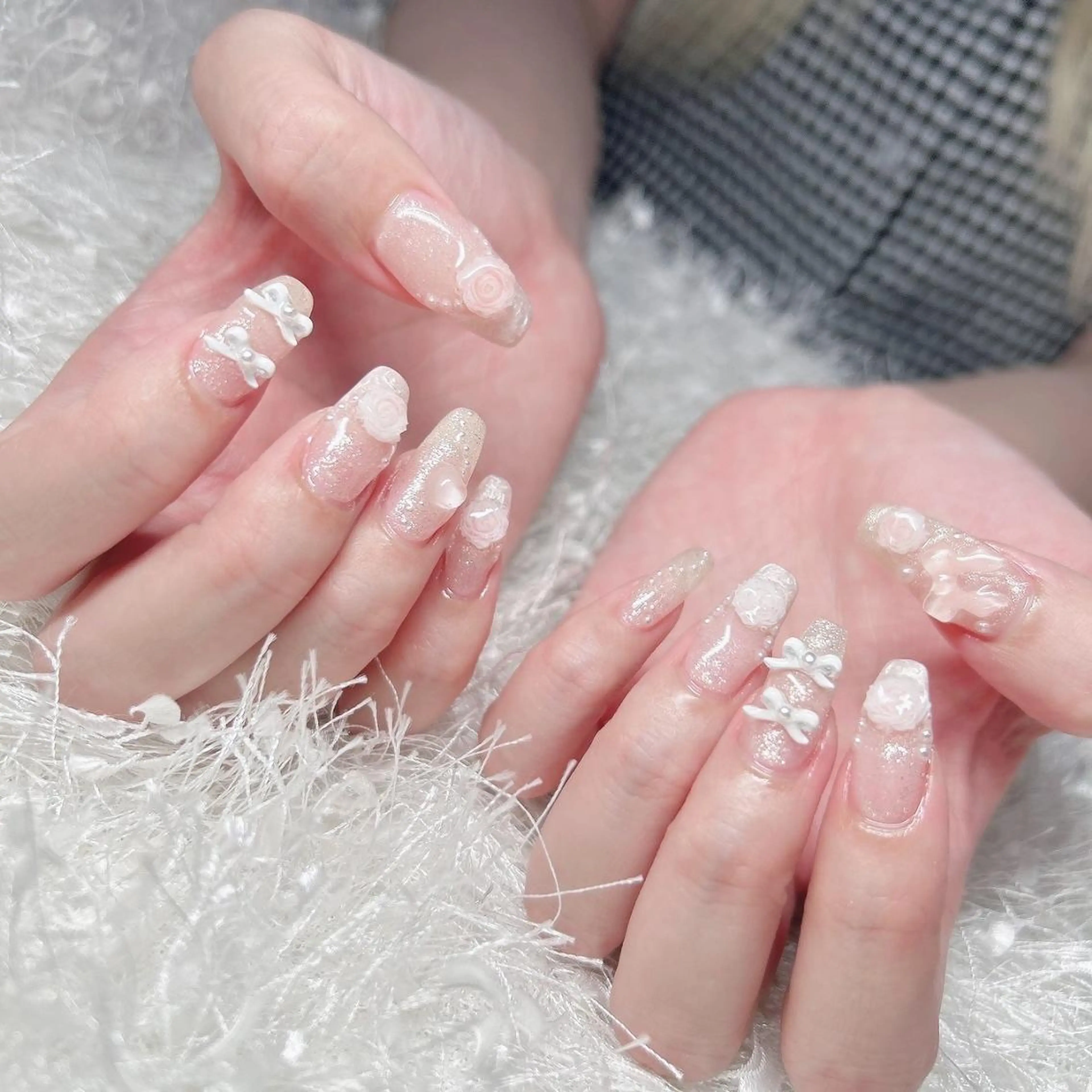 ネイル 長さ出し フレンチネイル ジェルネイル グラデーション 韓国ネイル ハンドネイル Nail&eye Belire 新宿のネイルデザイン