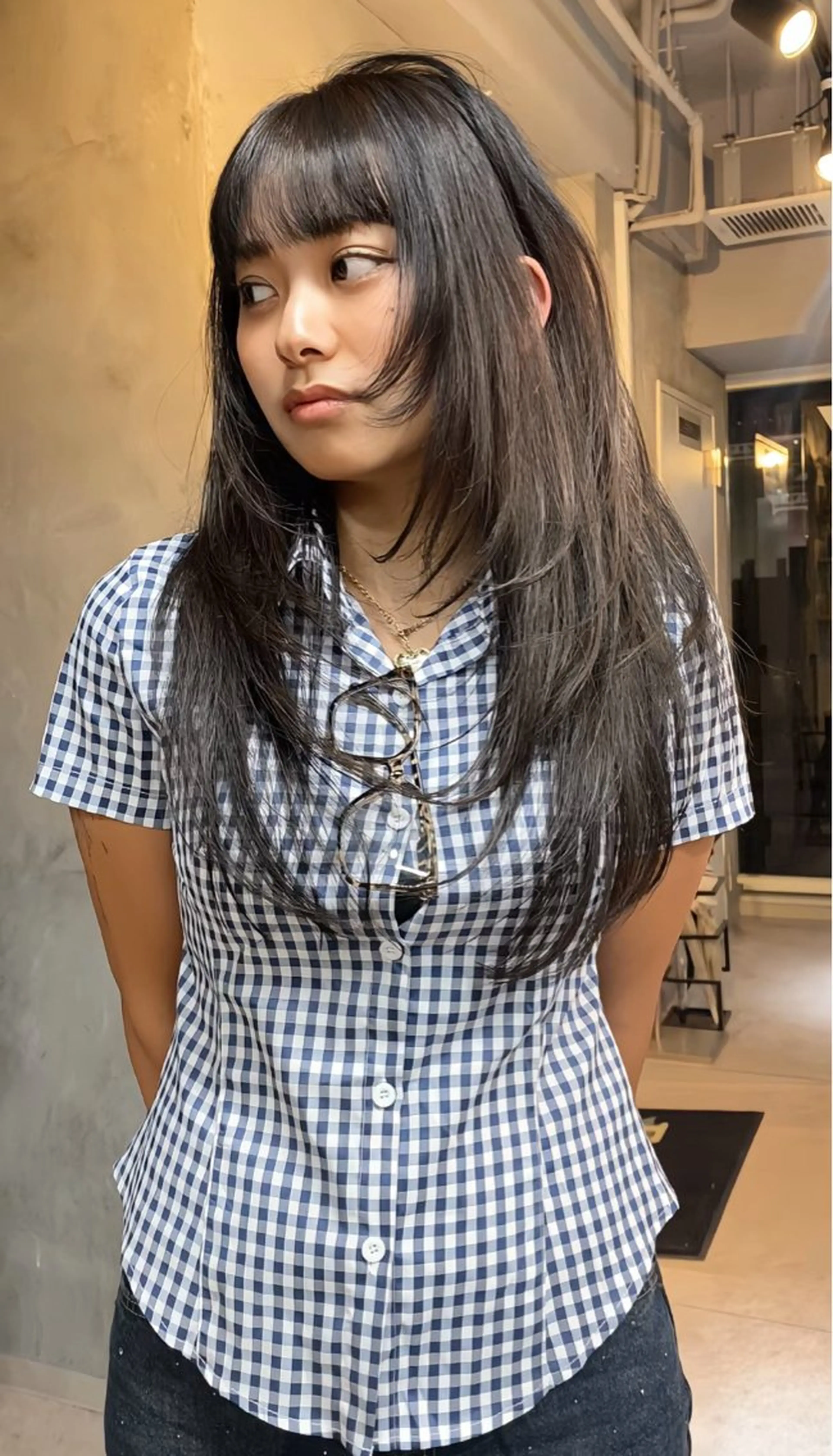 セミロング レイヤーカット カット ヘアカラー FORT所属・レイヤー/髪質改善 池本　紘之のヘアスタイル