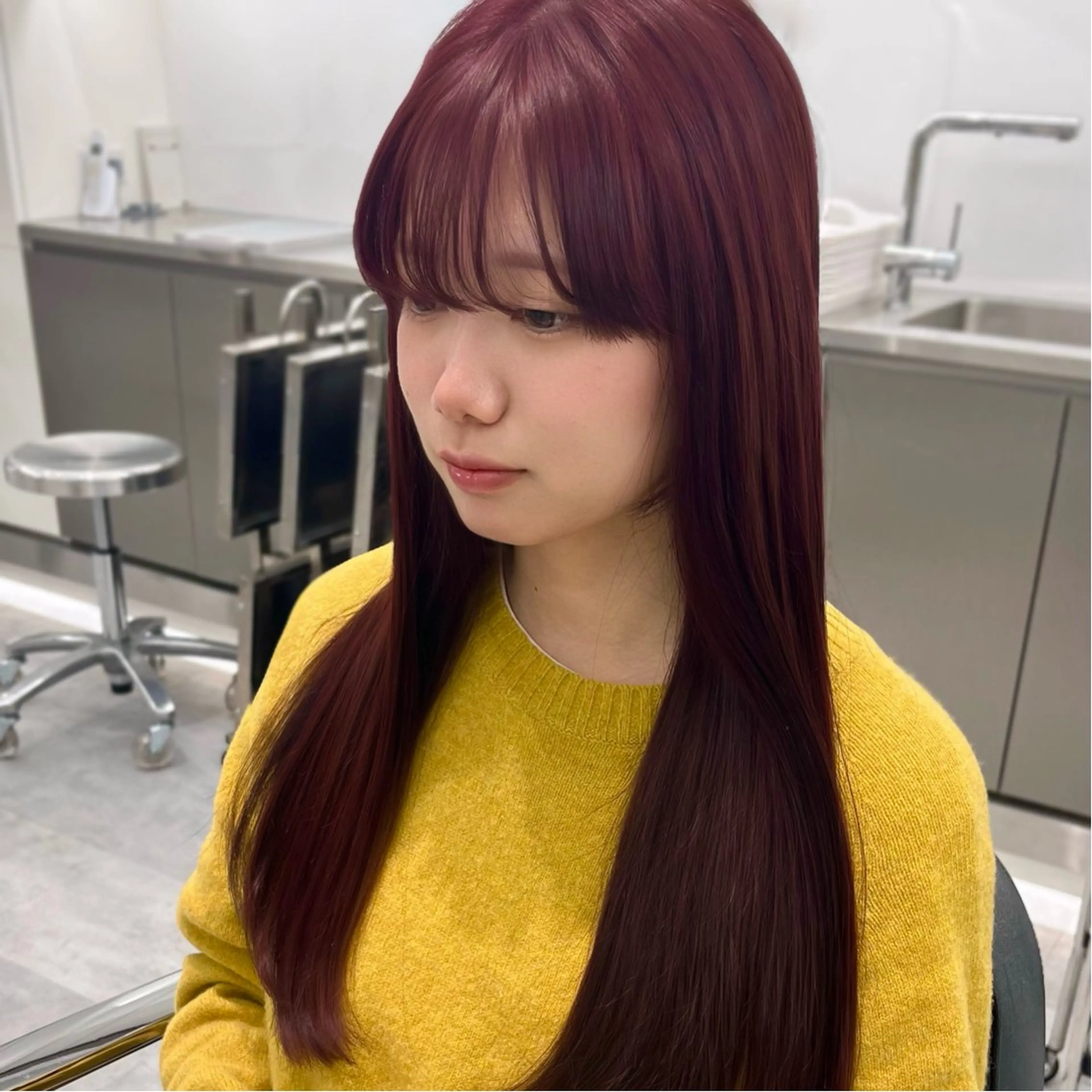 ロング カラー ヘアカラー Parve Mix 森 美遥🇰🇷🩶のヘアスタイル