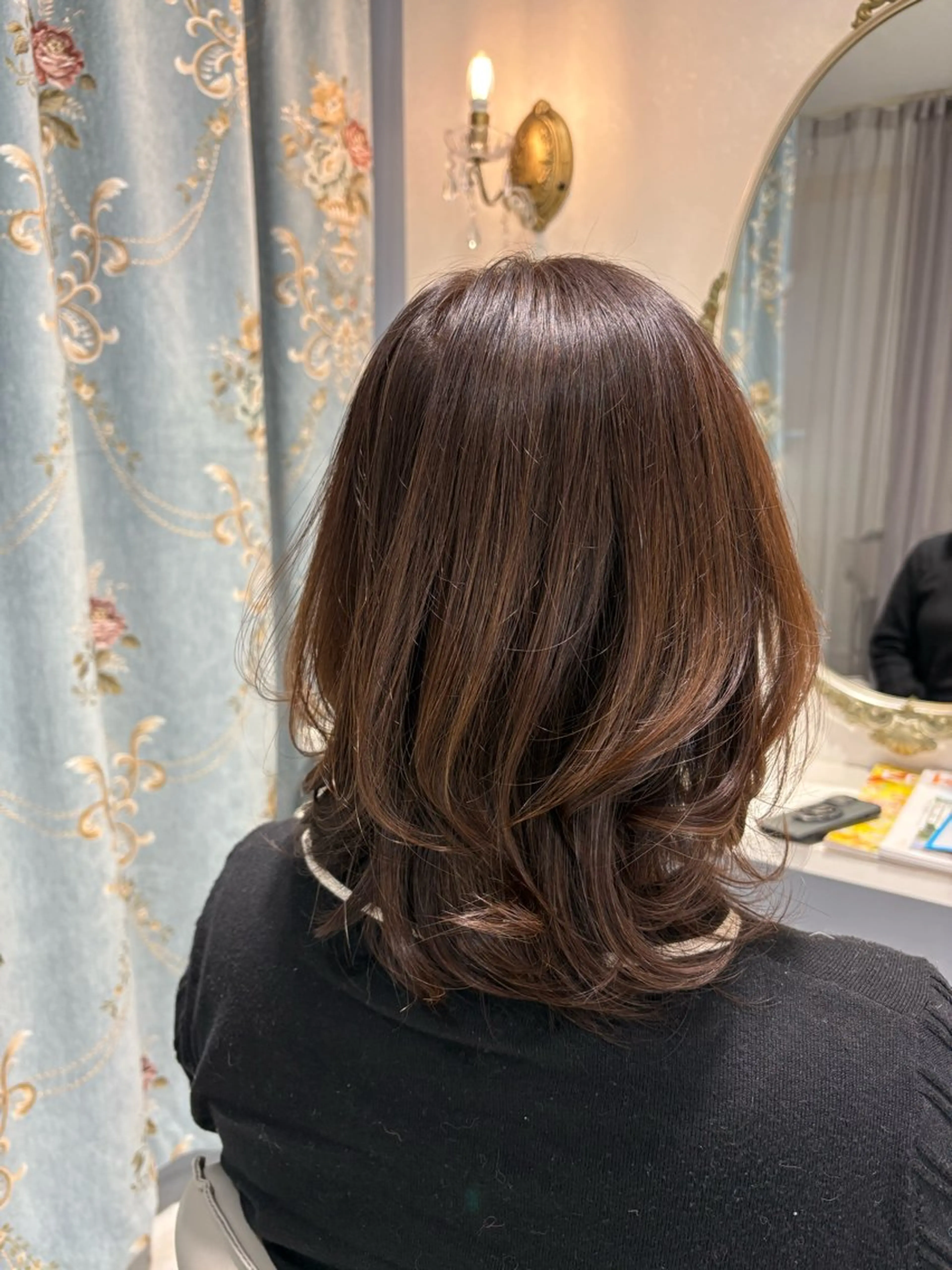 ミディアム カラー ブラウンカラー オリーブブラウン ルミア所属・MASUMI／ 川西能勢口LUMIAのヘアスタイル