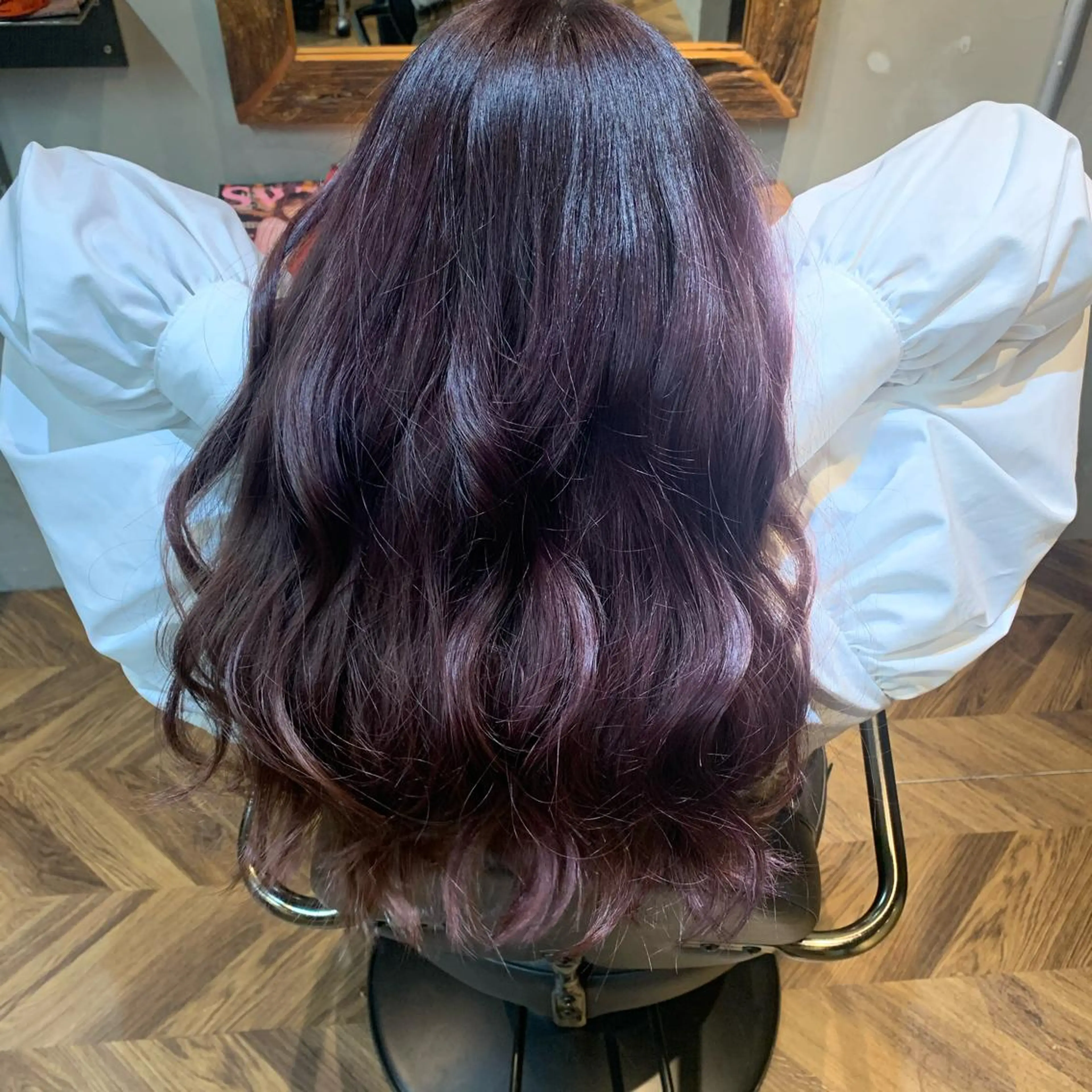 ロング パープルカラー マホ/日吉/髪質改善 /レイヤー/ガーリーのヘアスタイル