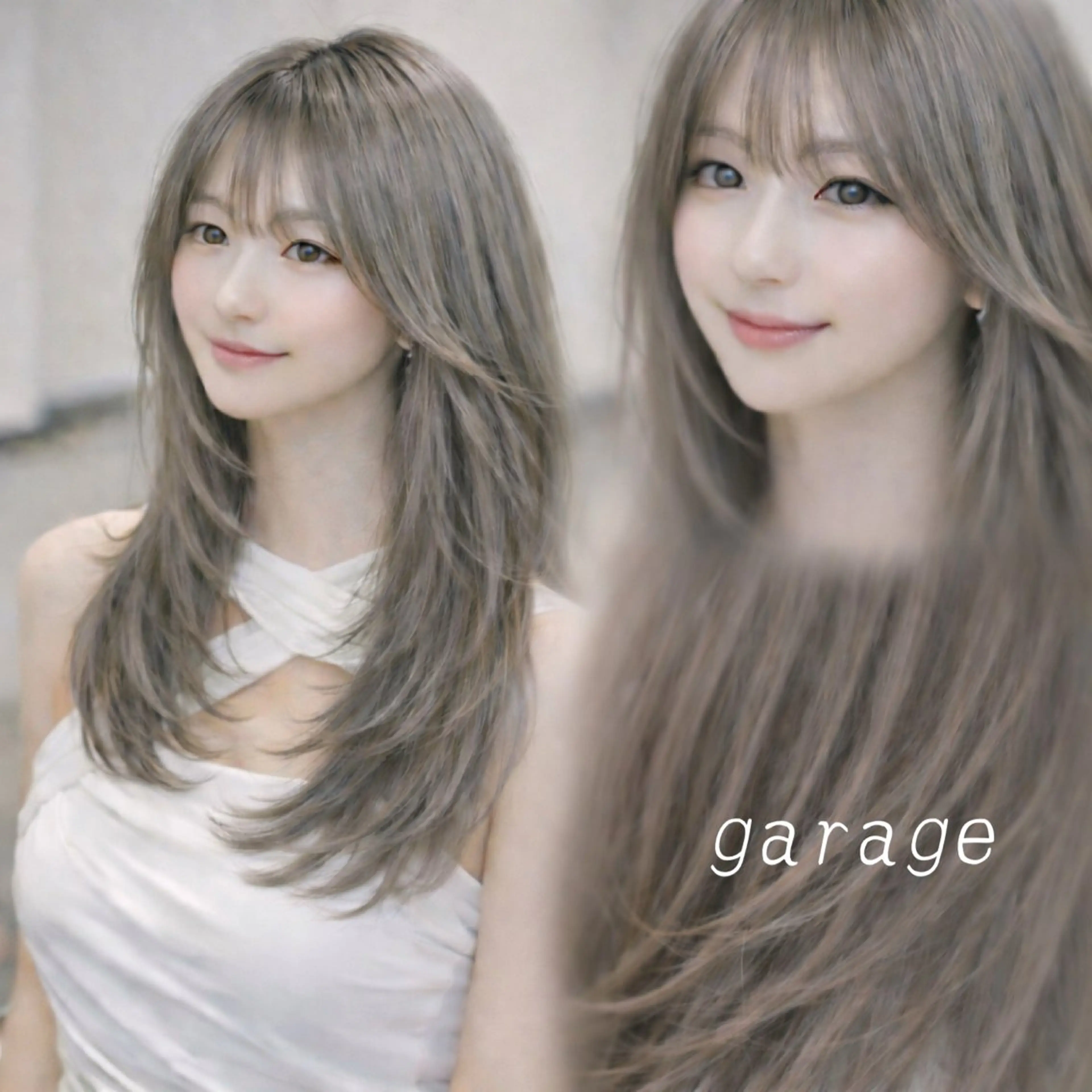 ミディアム カット ヘアカラー 韓国風レイヤー/ 艶カラー竹内貫のヘアスタイル