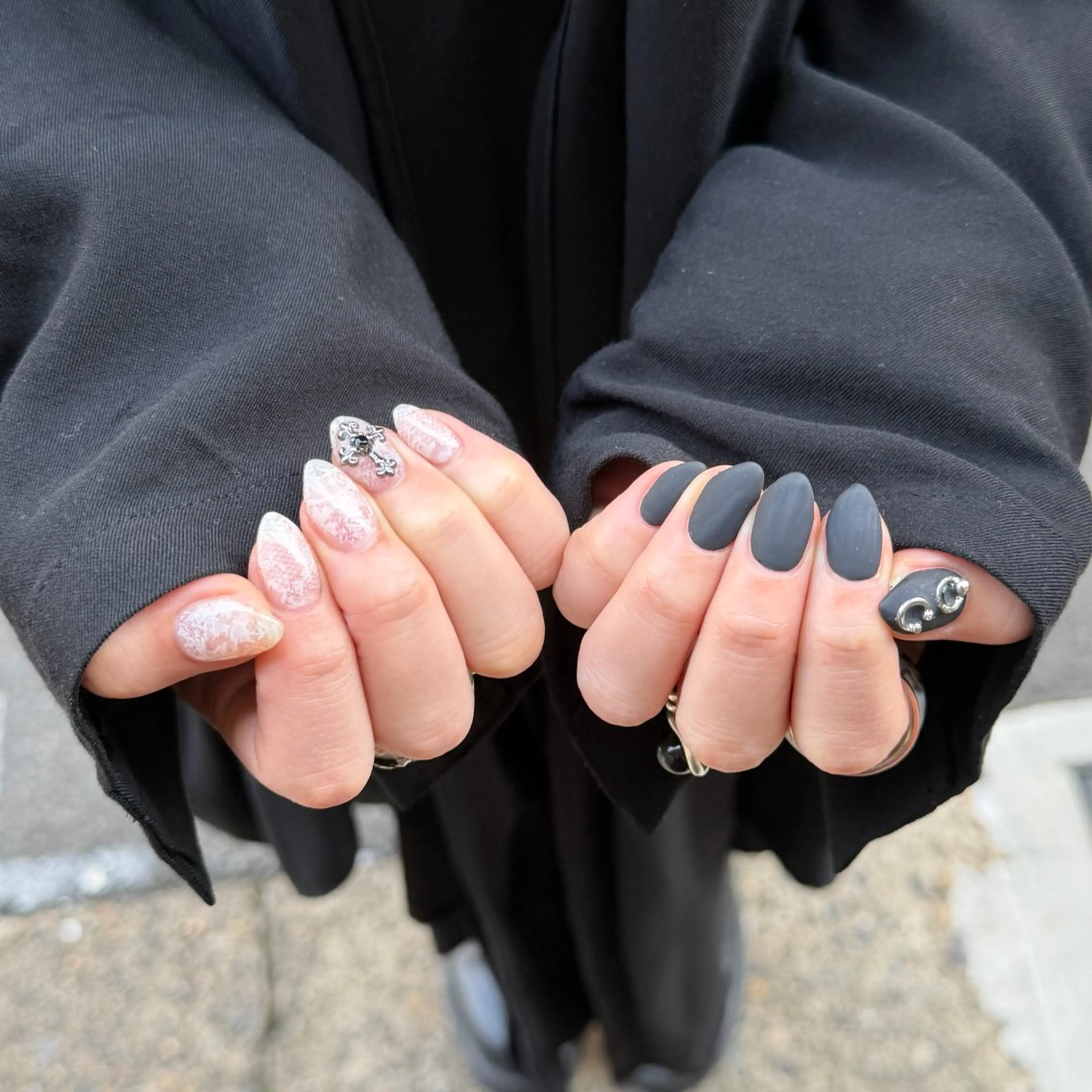 ネイル レース マットネイル ハンドネイル 𝐫𝐚𝐢 𝐧𝐚𝐢𝐥のネイルデザイン