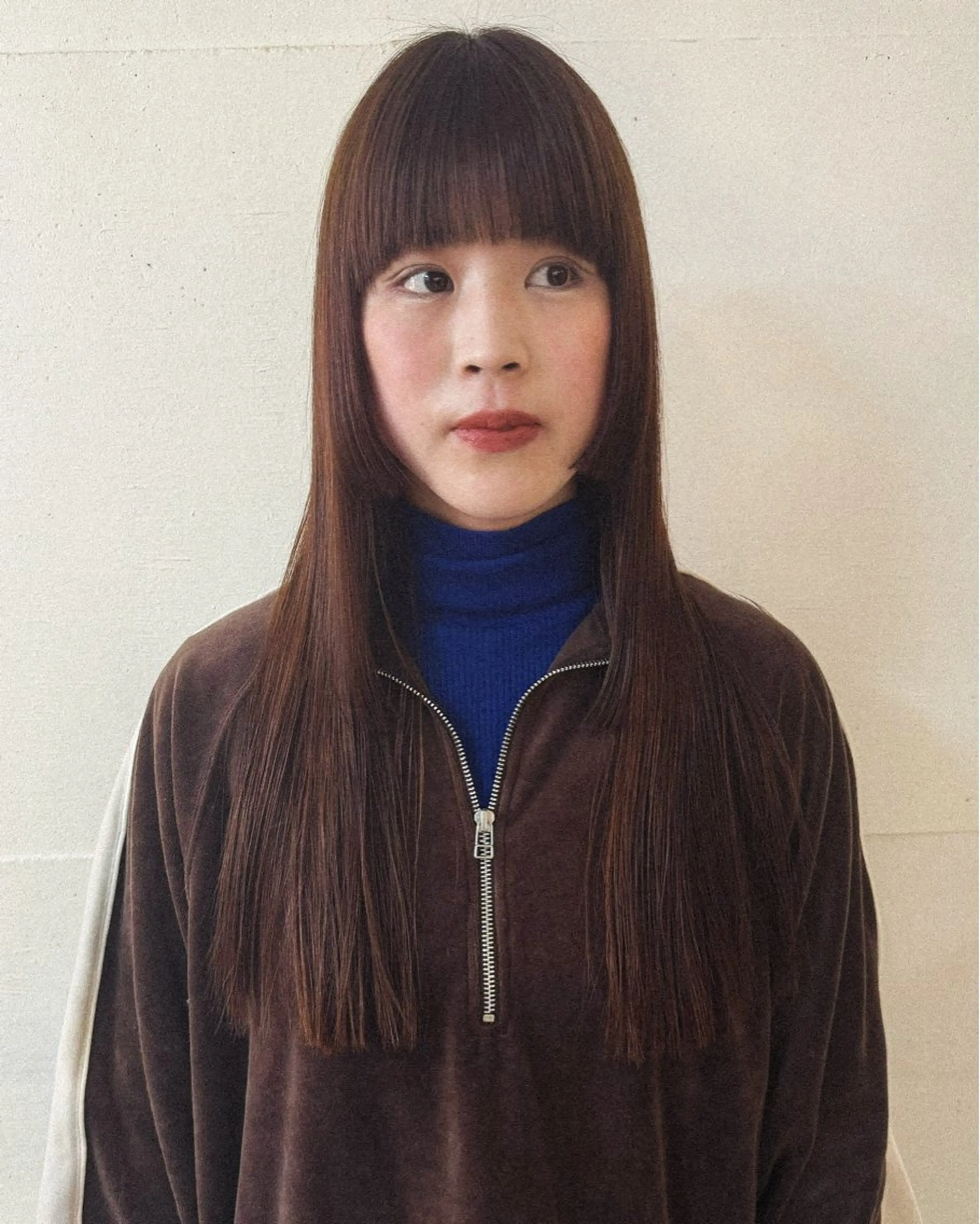 ロング 姫カット ワイドバング riko*.+ﾟ 韓国風パーマのヘアスタイル