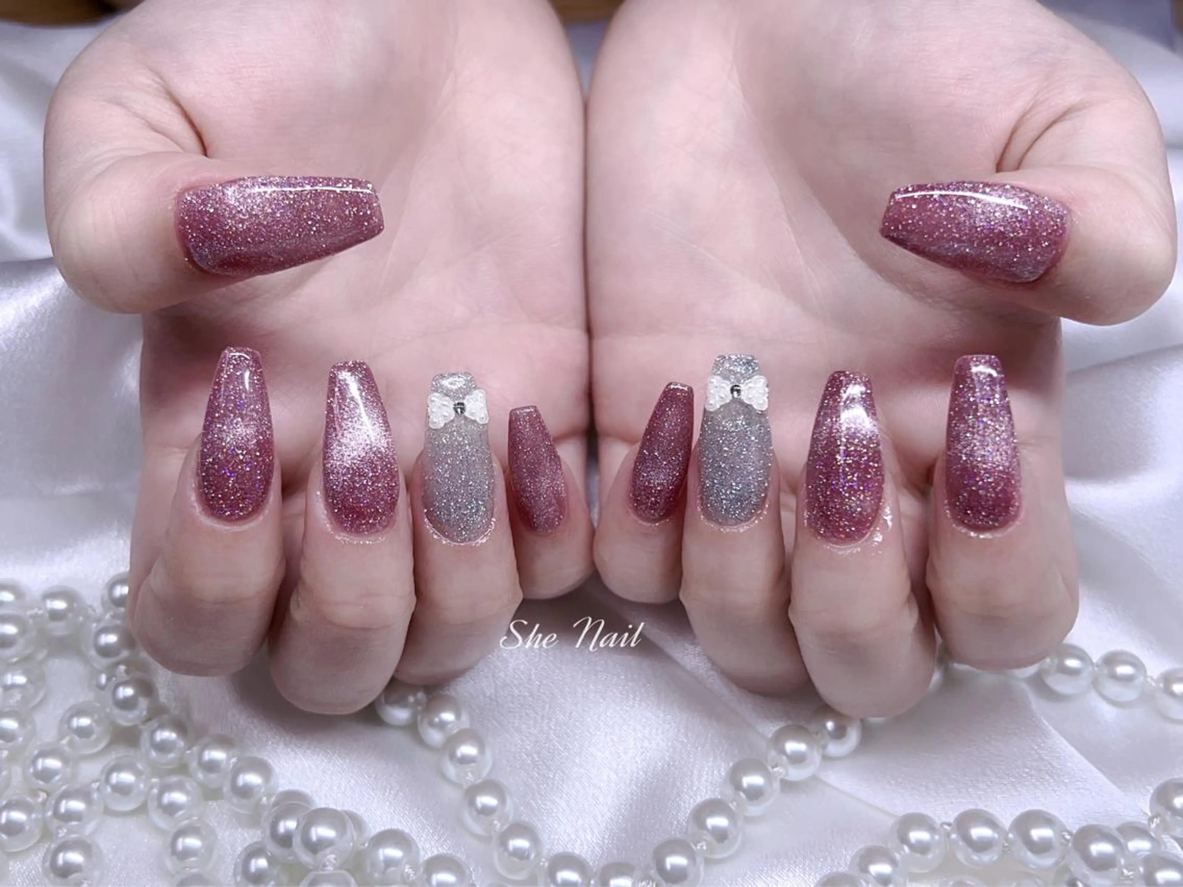 ネイル 長さ出し マグネットネイル 持ち込み ワンカラーネイル シンプルネイル ハンドネイル She   Nail所属・ISA_ BELLAのネイルデザイン